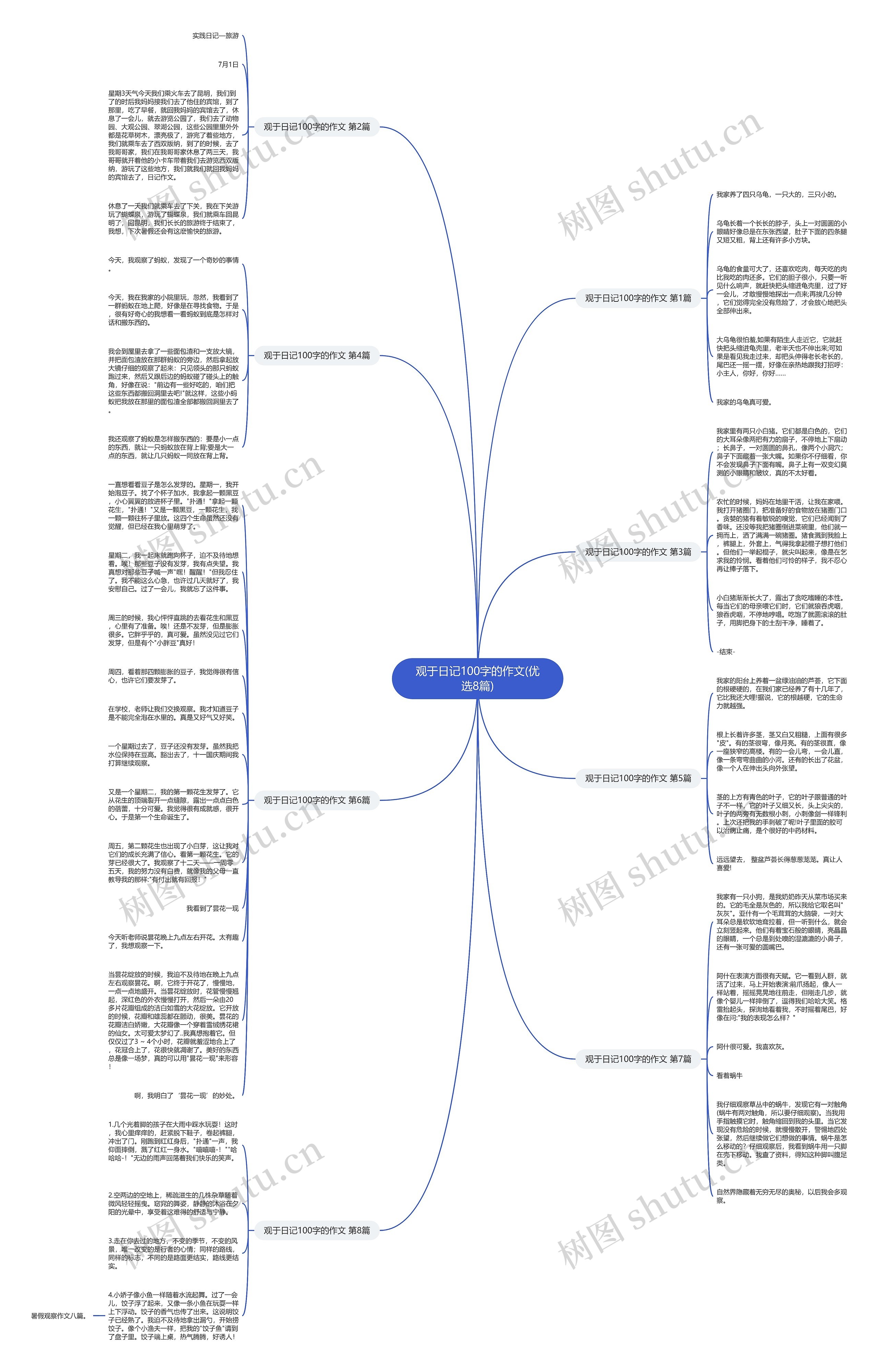 观于日记100字的作文(优选8篇)思维导图