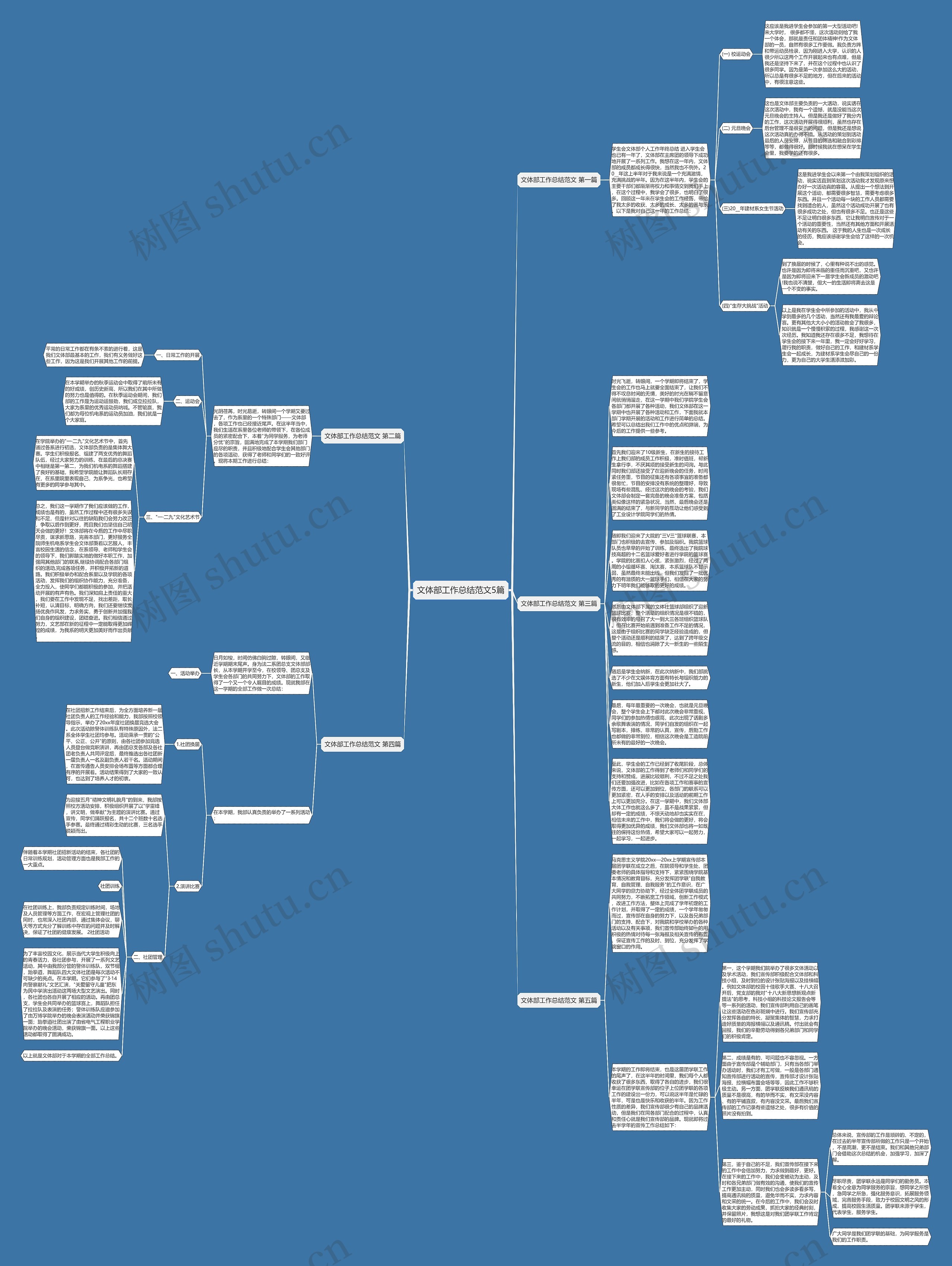 文体部工作总结范文5篇思维导图
