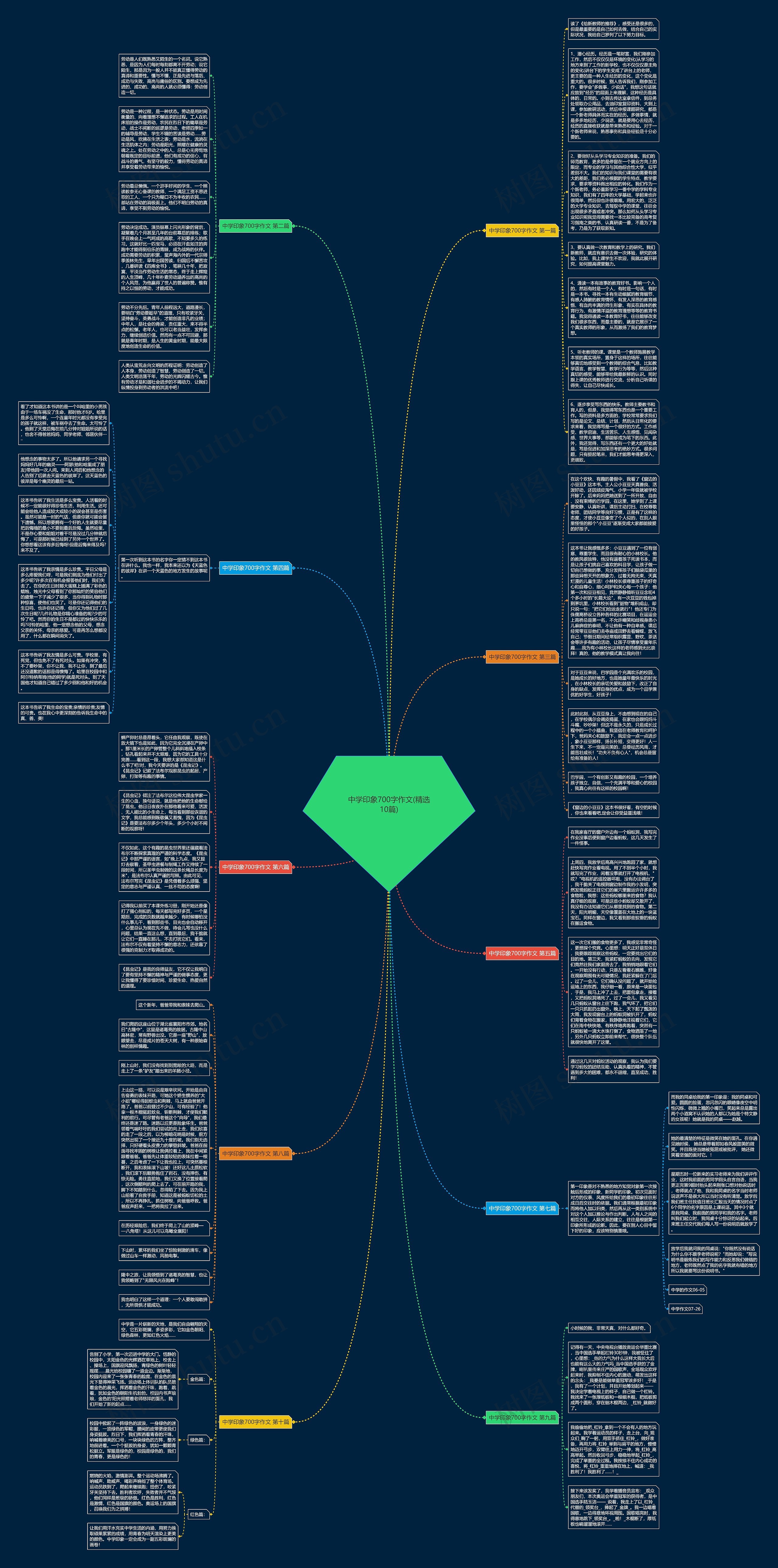 中学印象700字作文(精选10篇)思维导图