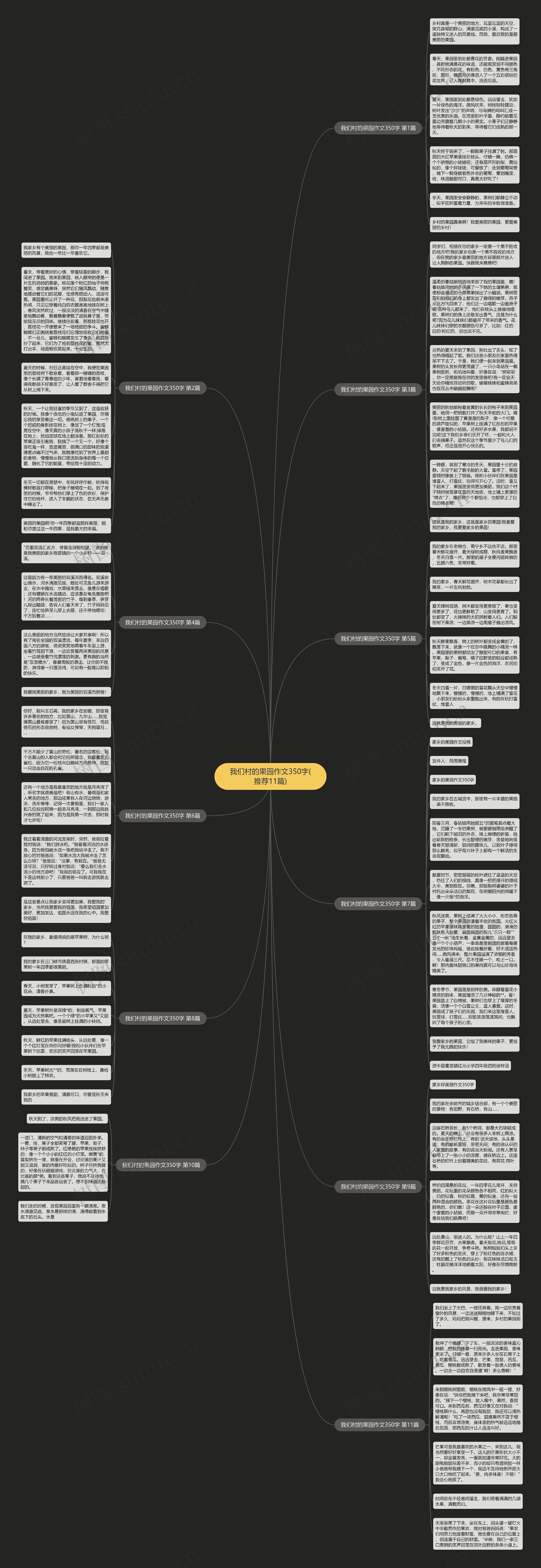 我们村的果园作文350字(推荐11篇)思维导图