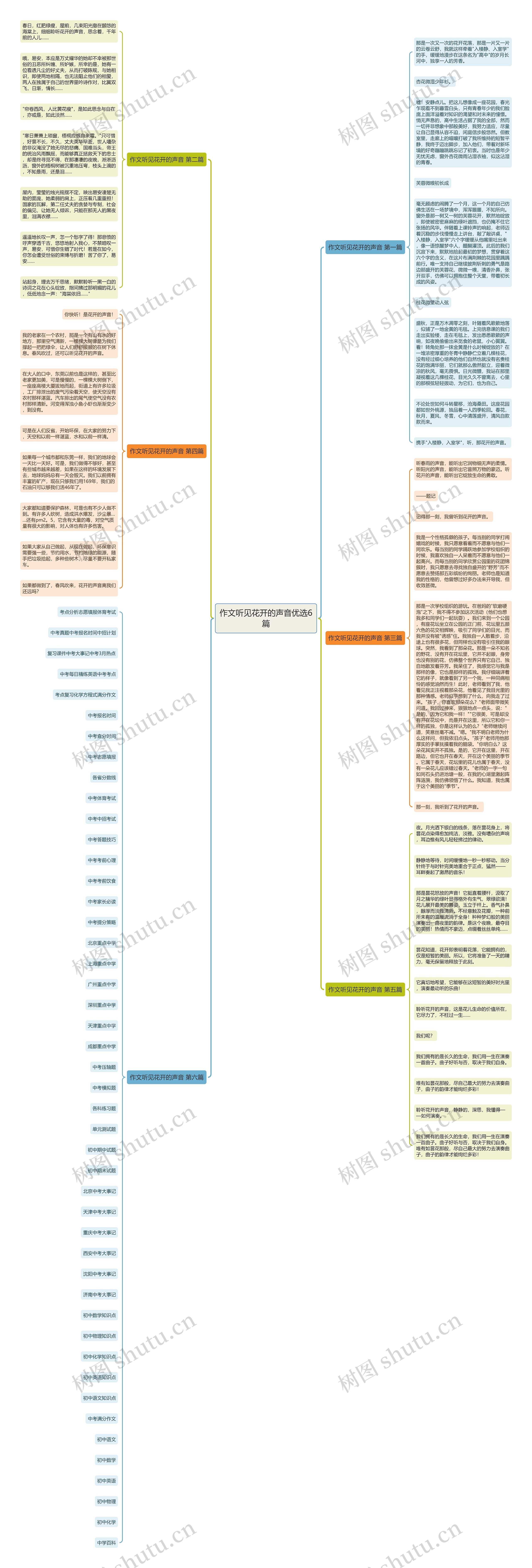 作文听见花开的声音优选6篇思维导图