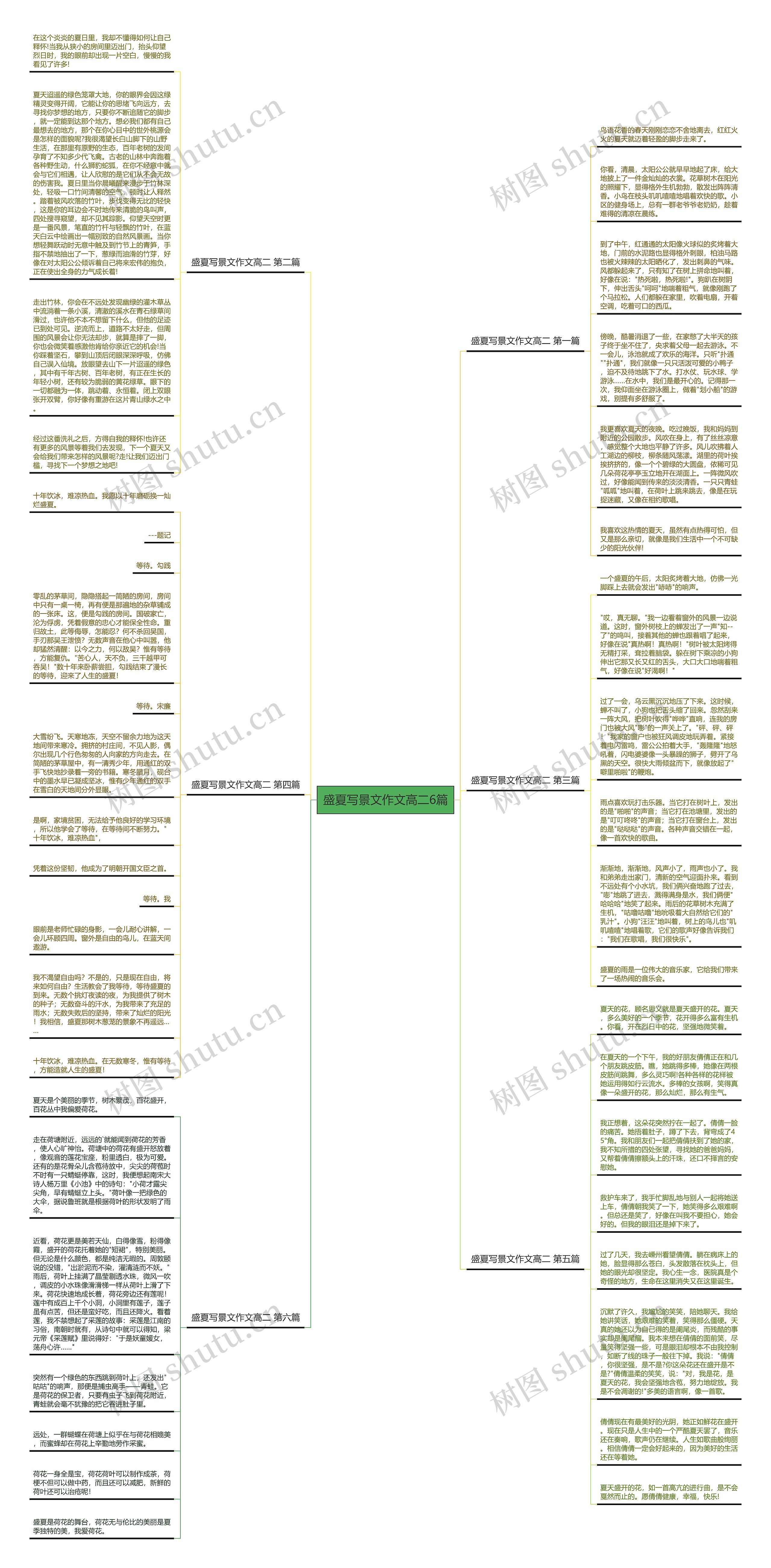 盛夏写景文作文高二6篇思维导图
