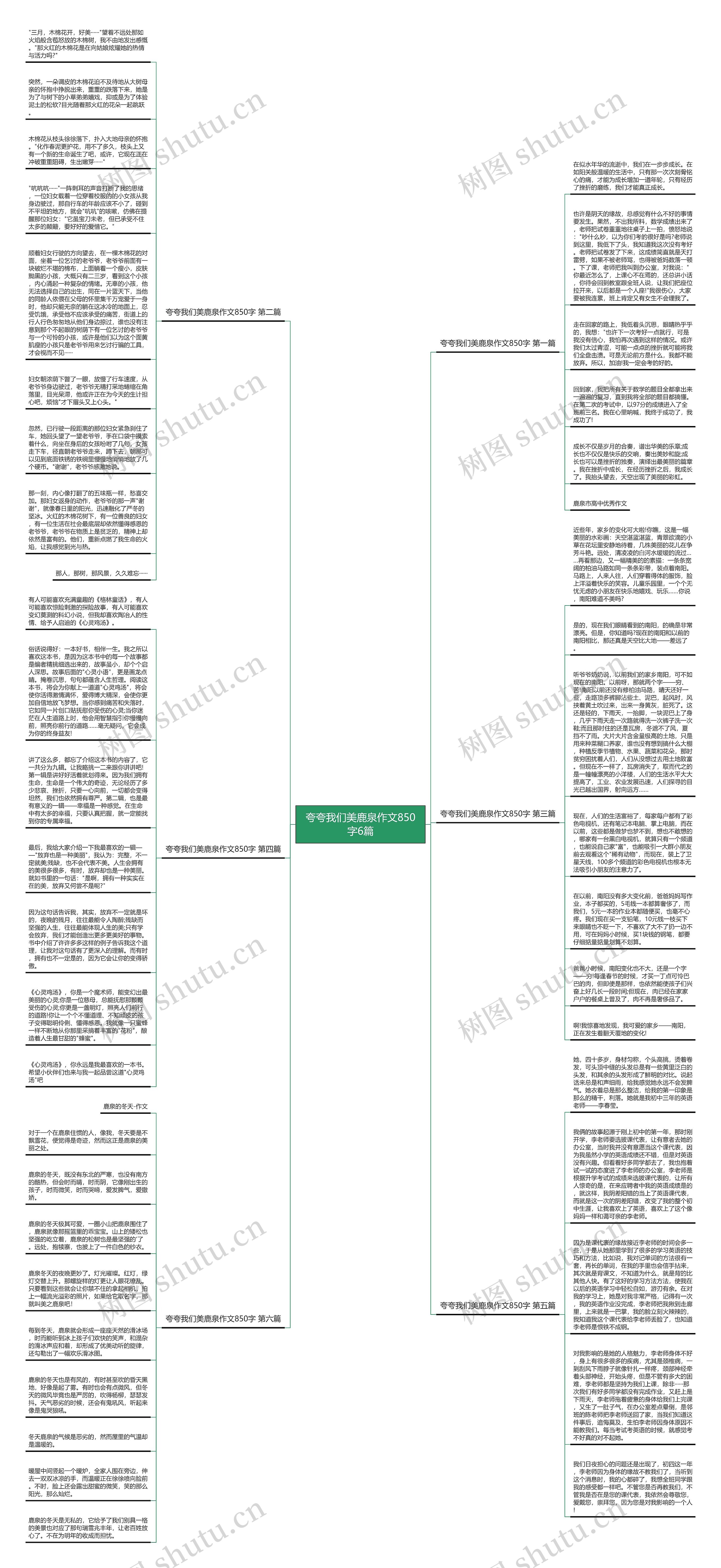 夸夸我们美鹿泉作文850字6篇思维导图