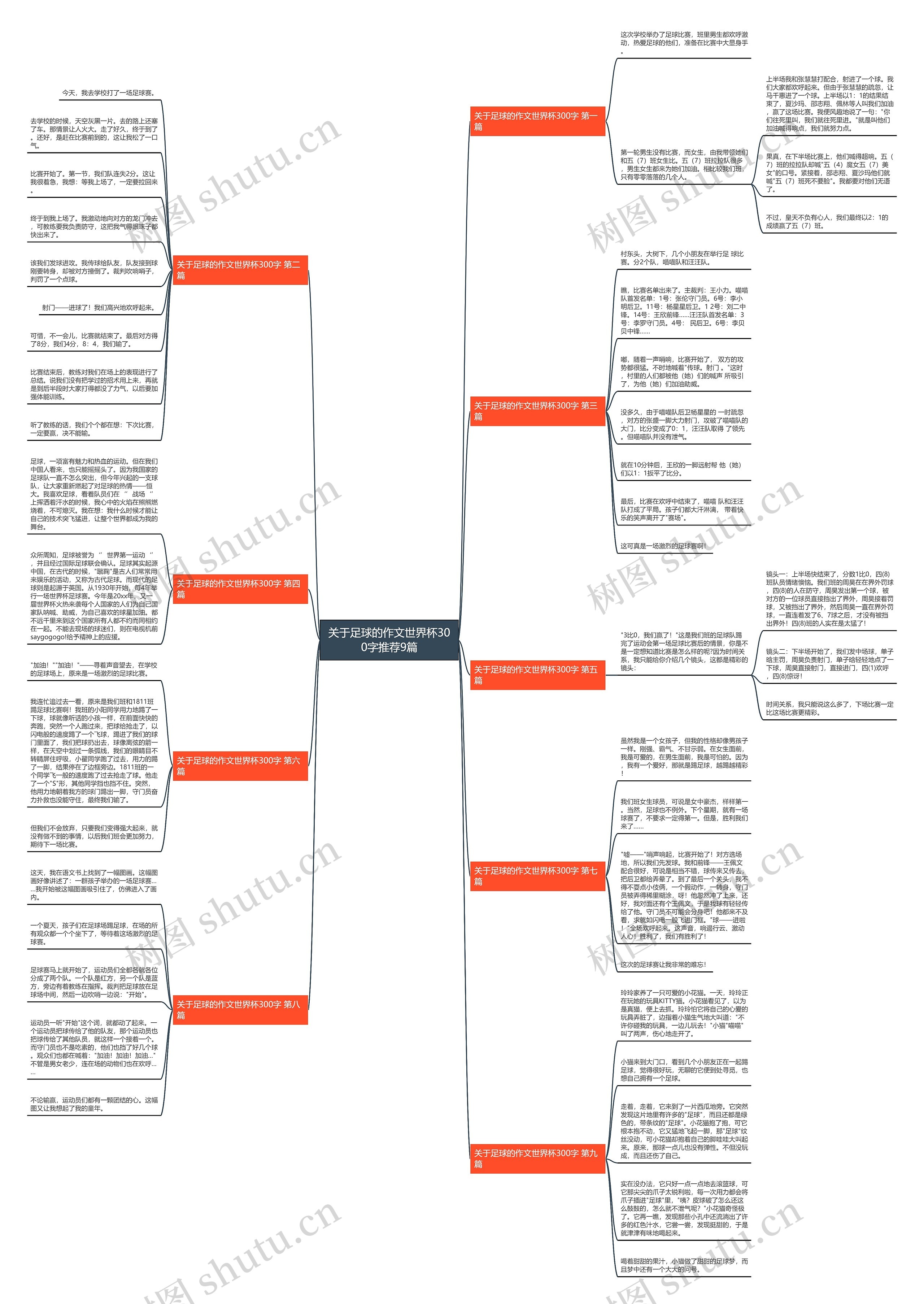 关于足球的作文世界杯300字推荐9篇思维导图