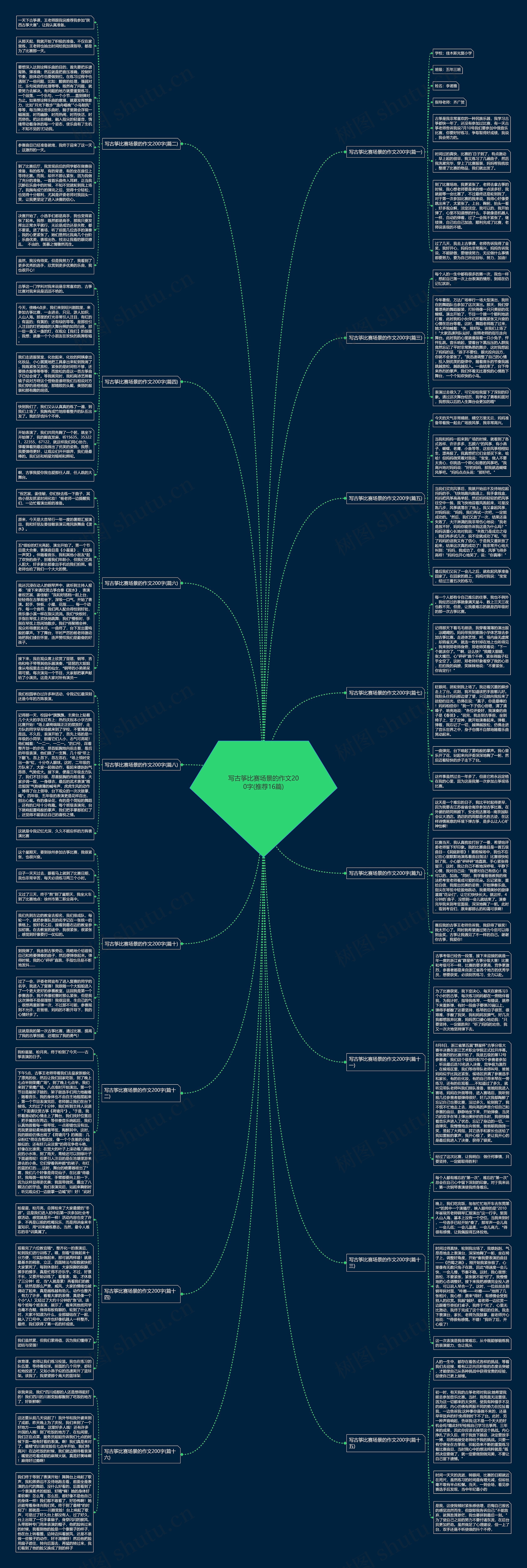 写古筝比赛场景的作文200字(推荐16篇)思维导图