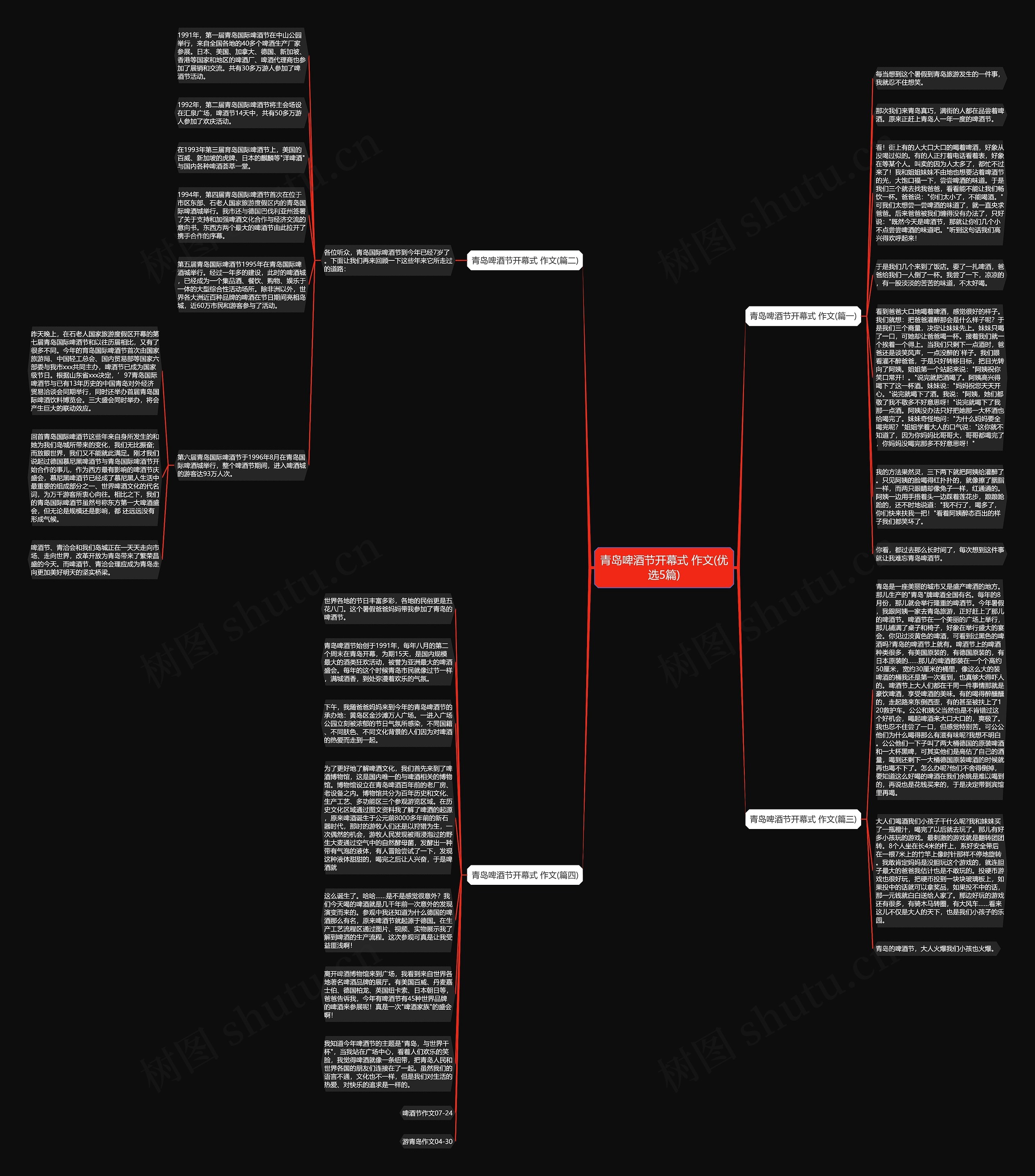 青岛啤酒节开幕式 作文(优选5篇)思维导图