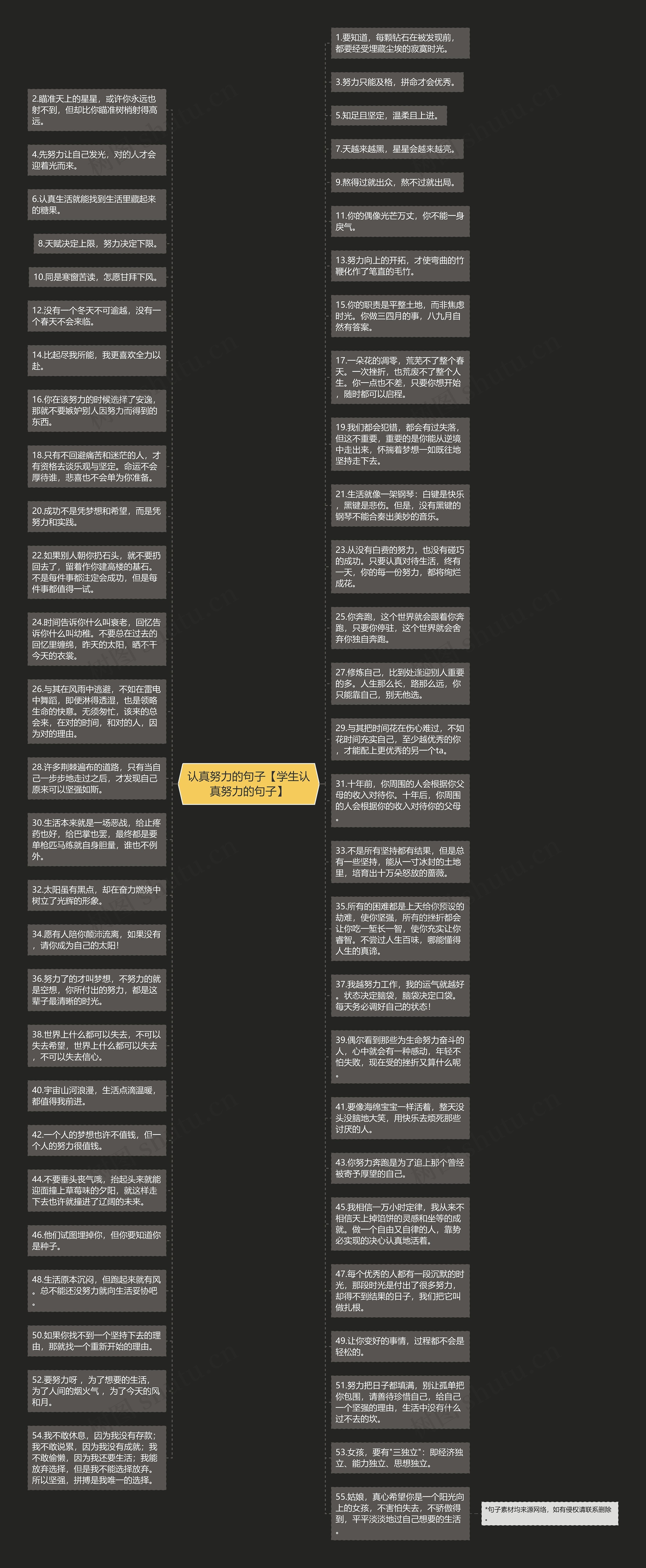 认真努力的句子【学生认真努力的句子】思维导图