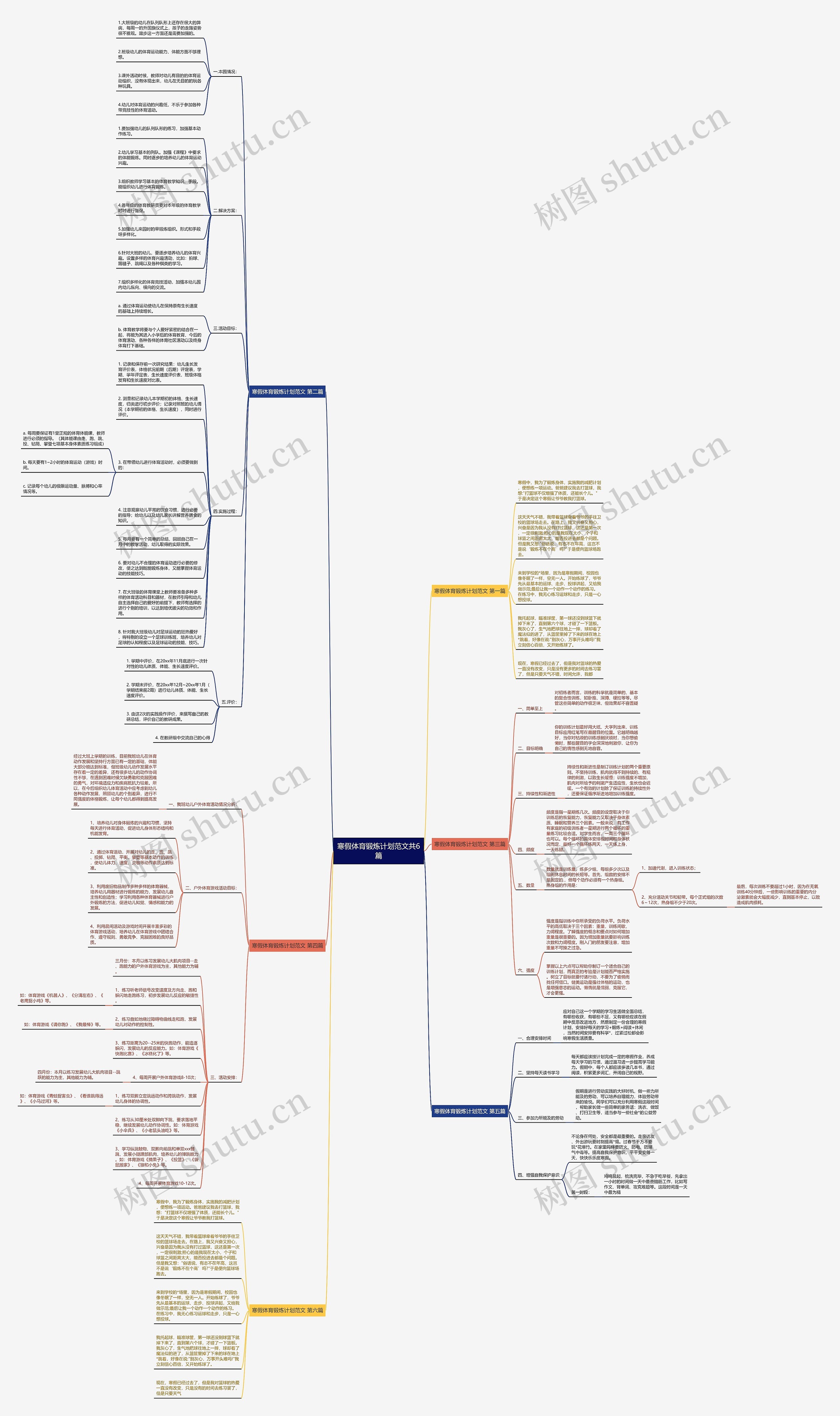寒假体育锻炼计划范文共6篇思维导图