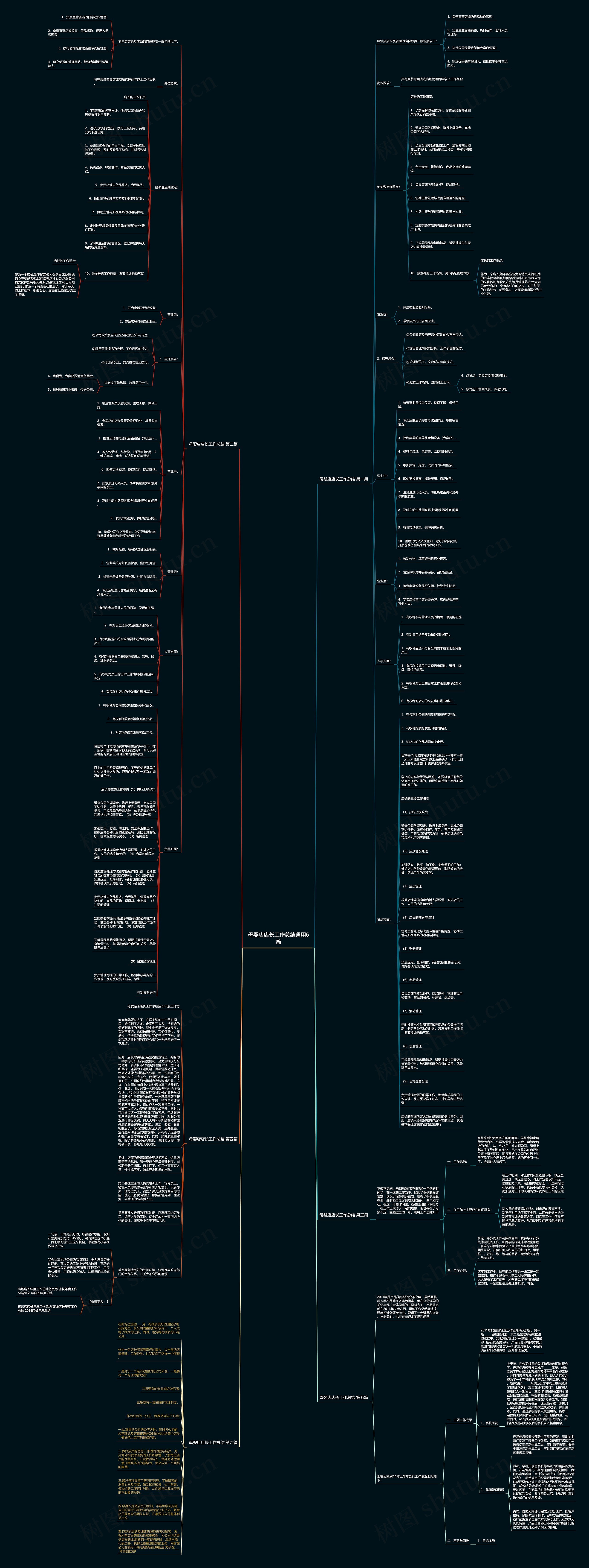 母婴店店长工作总结通用6篇思维导图