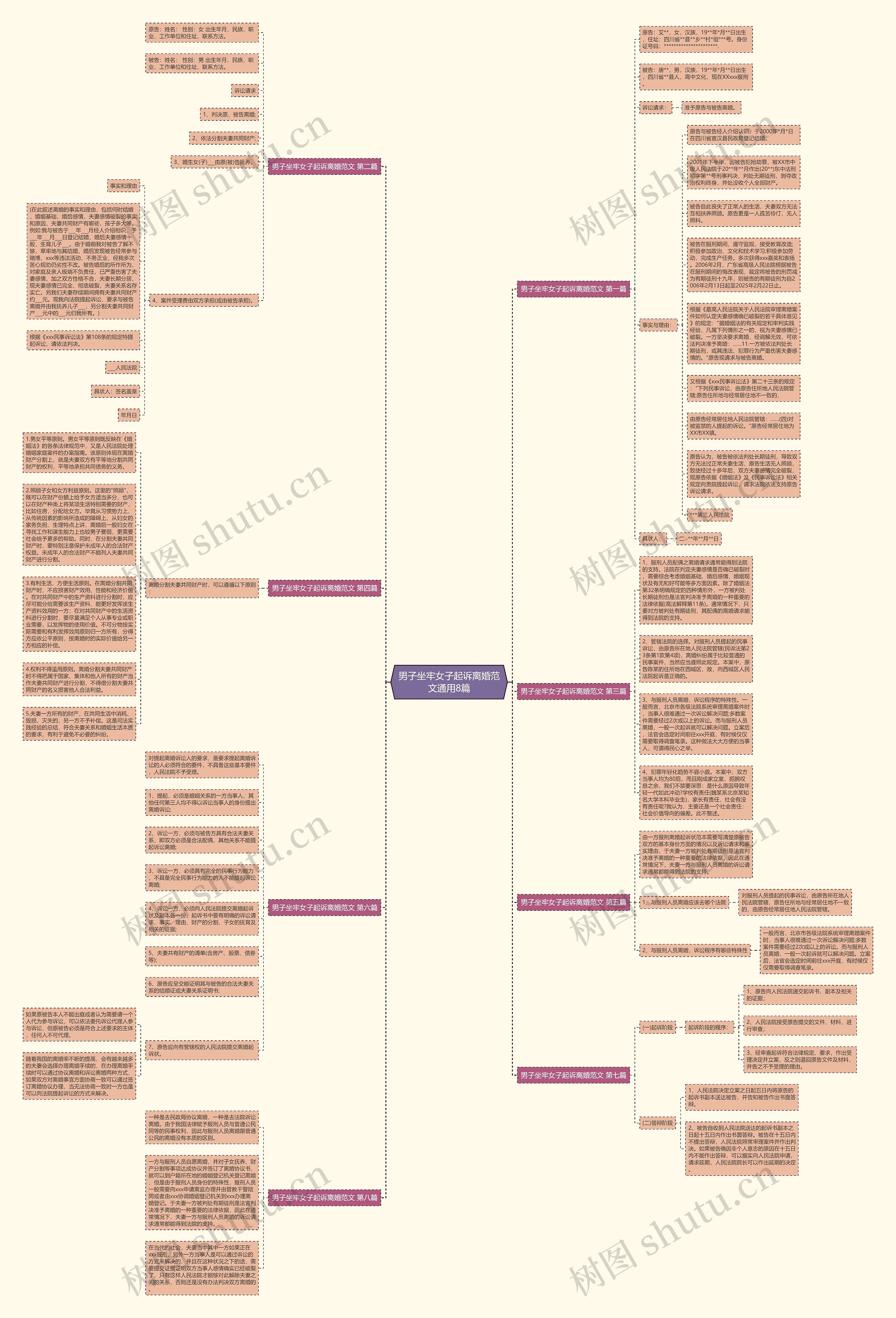 男子坐牢女子起诉离婚范文通用8篇思维导图