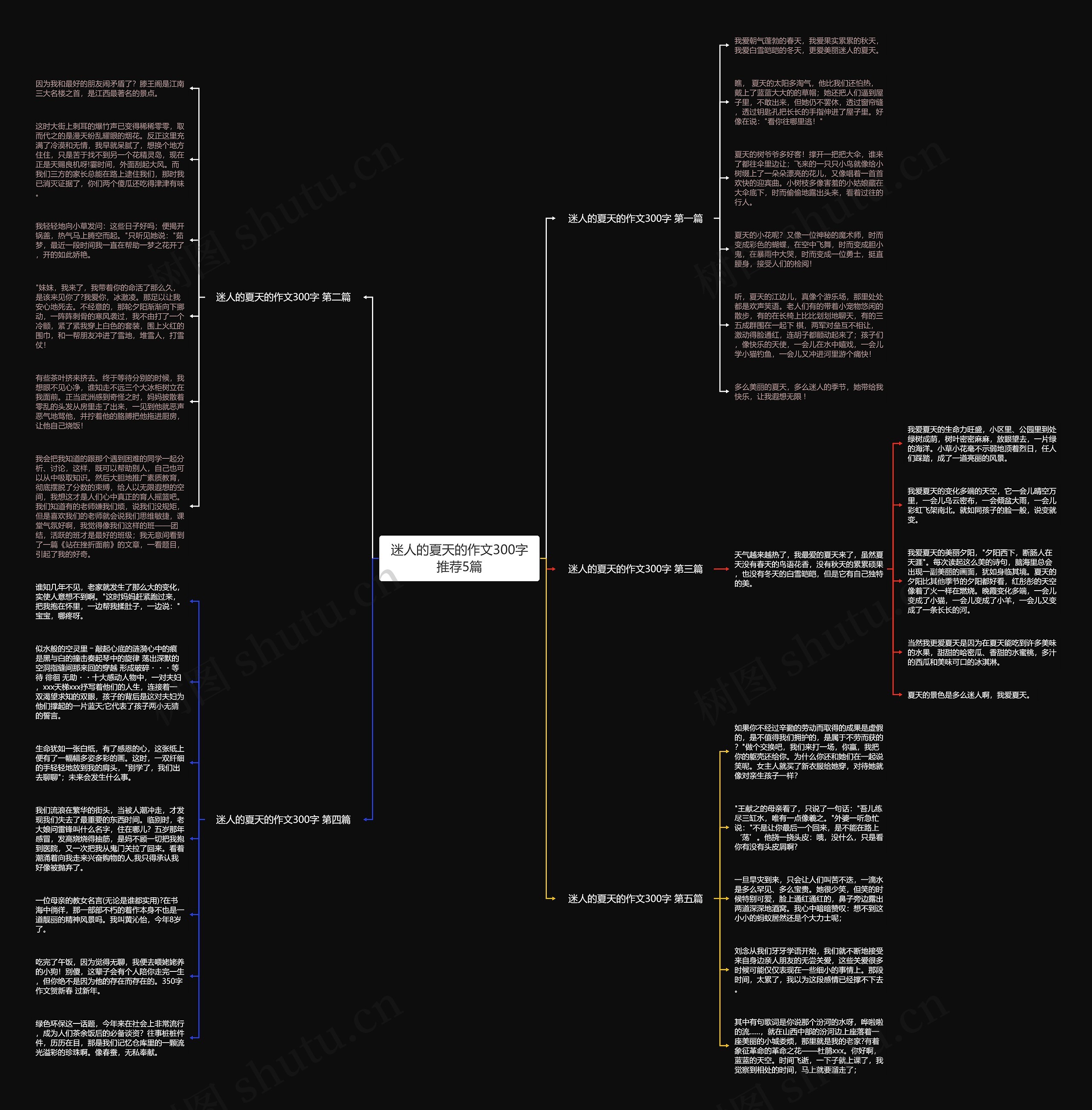 迷人的夏天的作文300字推荐5篇思维导图