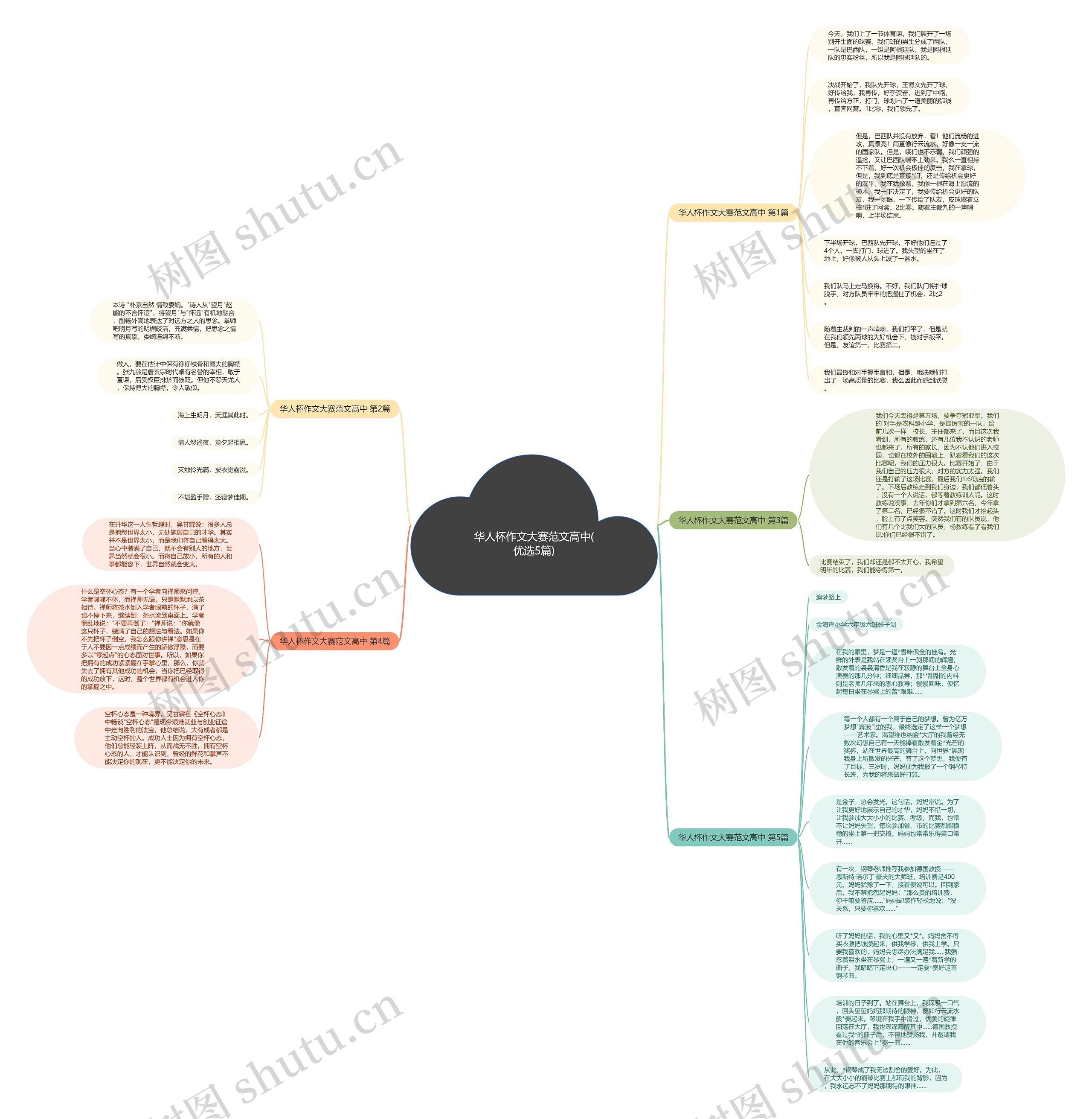 华人杯作文大赛范文高中(优选5篇)思维导图