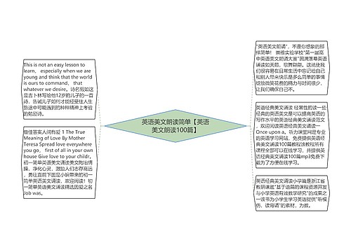 英语美文朗读简单【英语美文朗读100篇】