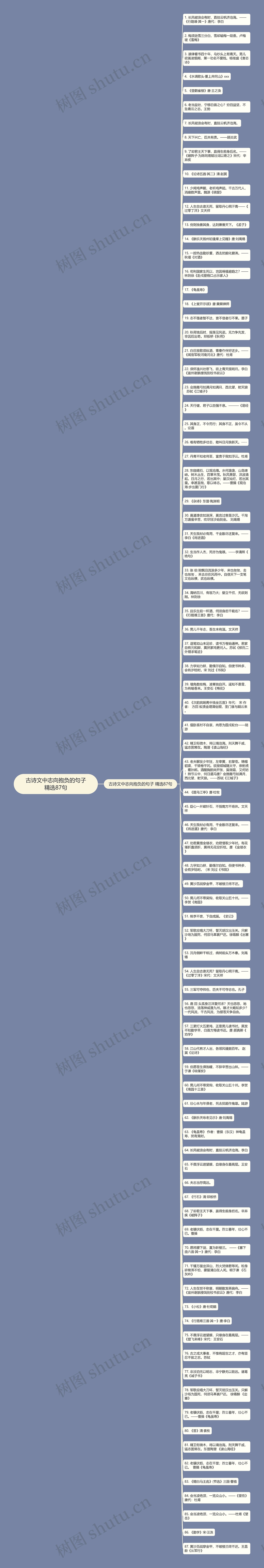 古诗文中志向抱负的句子精选87句思维导图