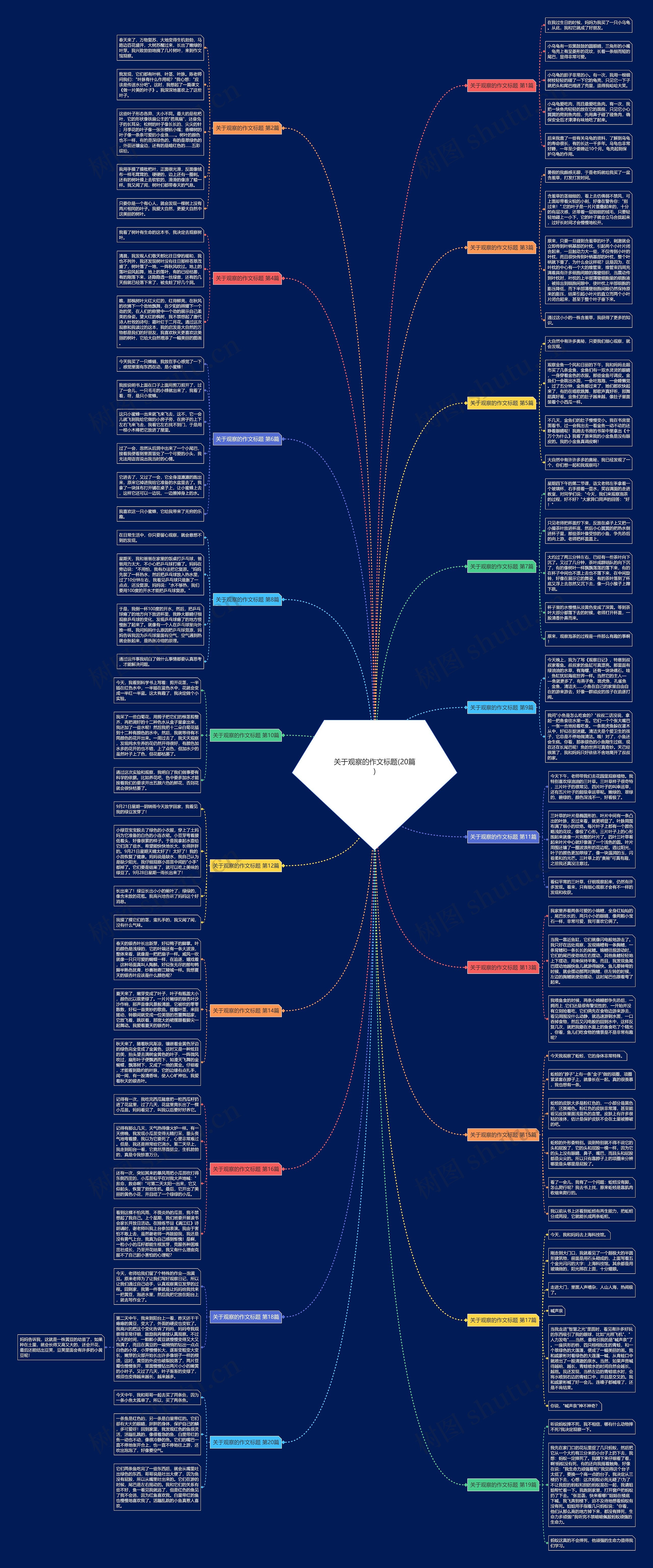 关于观察的作文标题(20篇)思维导图