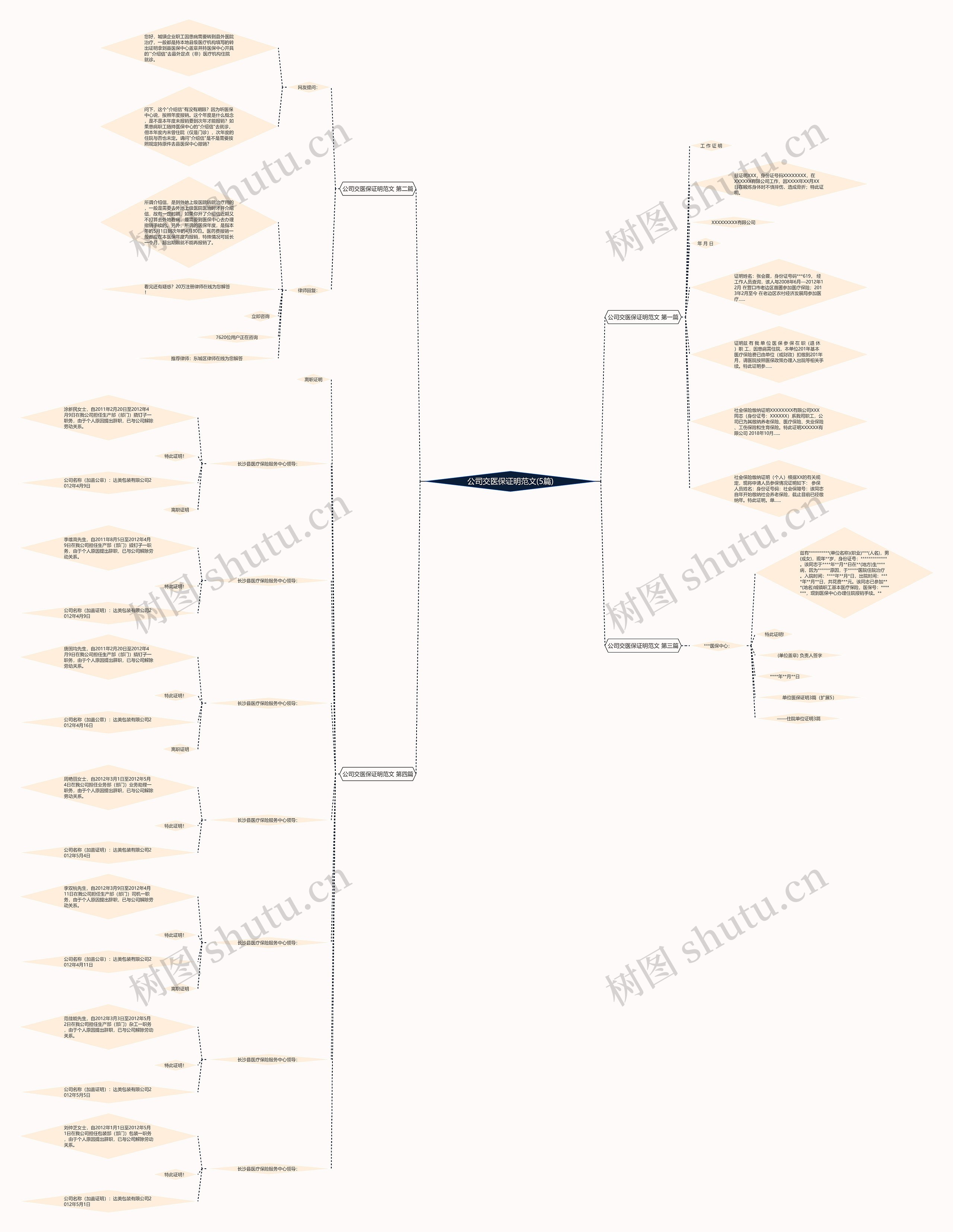 公司交医保证明范文(5篇)思维导图