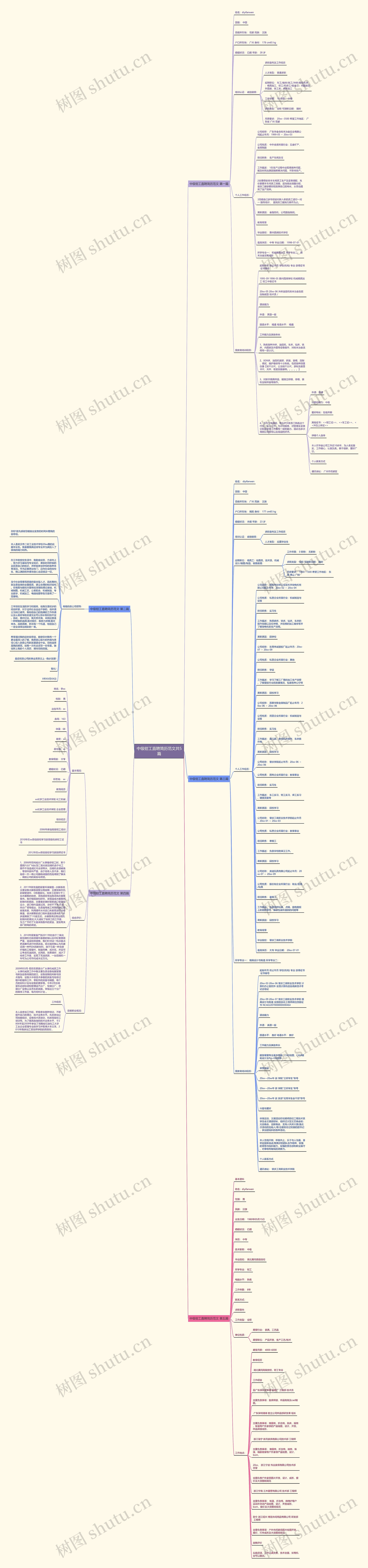 中级钳工直聘简历范文共5篇思维导图