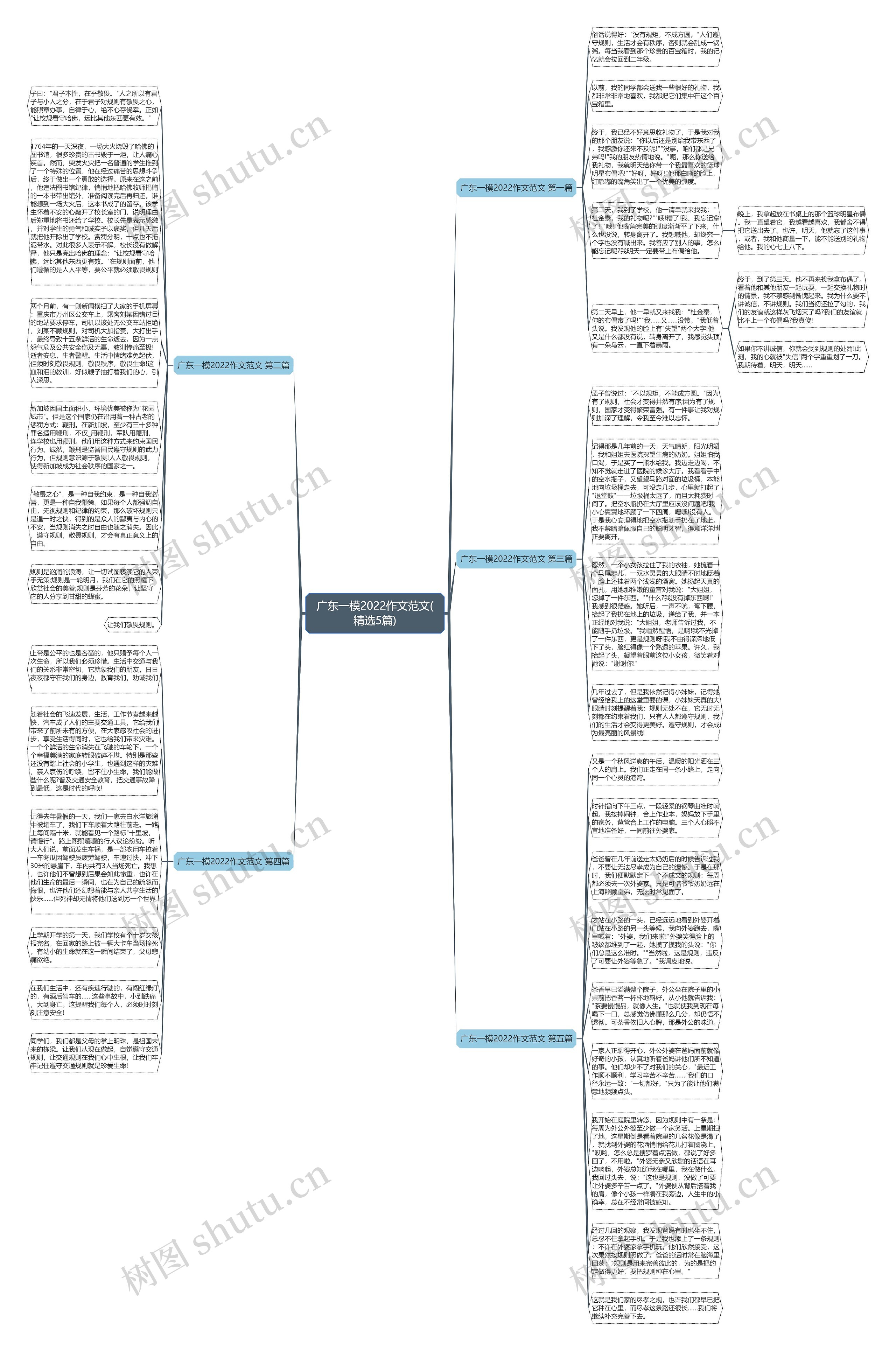 广东一模2022作文范文(精选5篇)思维导图