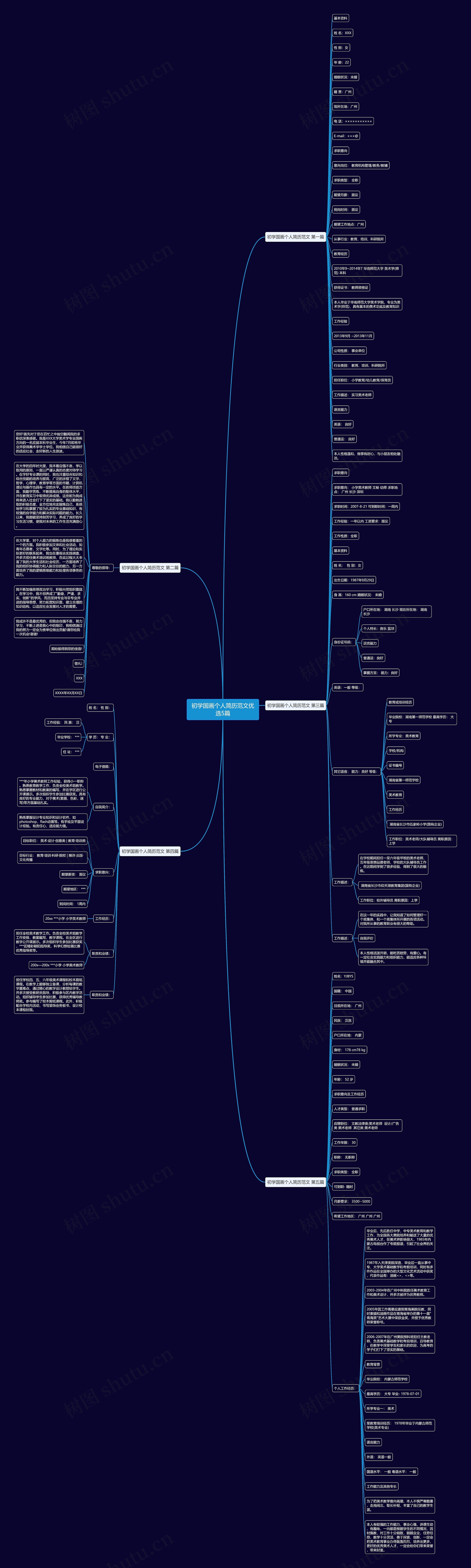 初学国画个人简历范文优选5篇思维导图