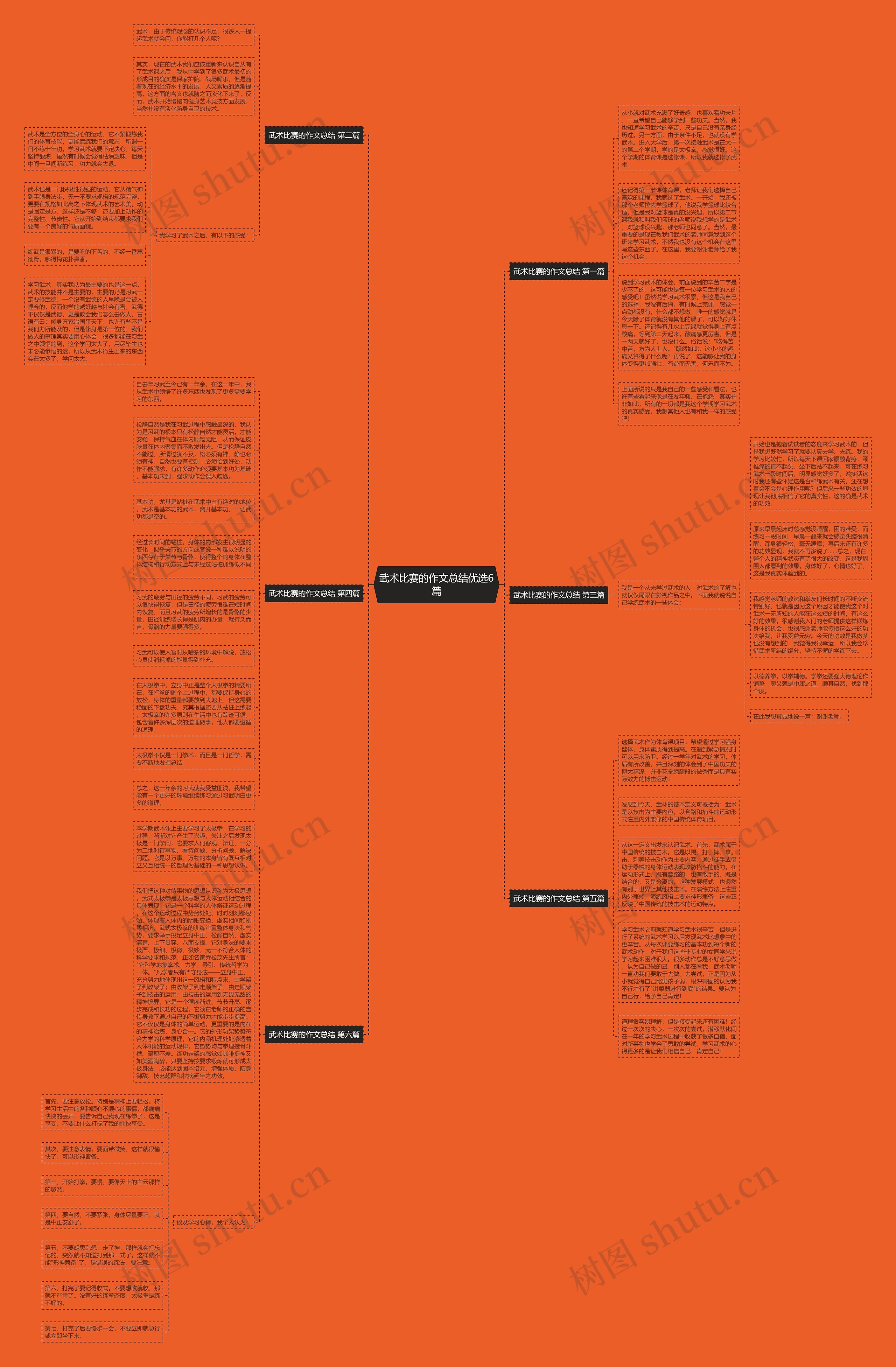 武术比赛的作文总结优选6篇思维导图