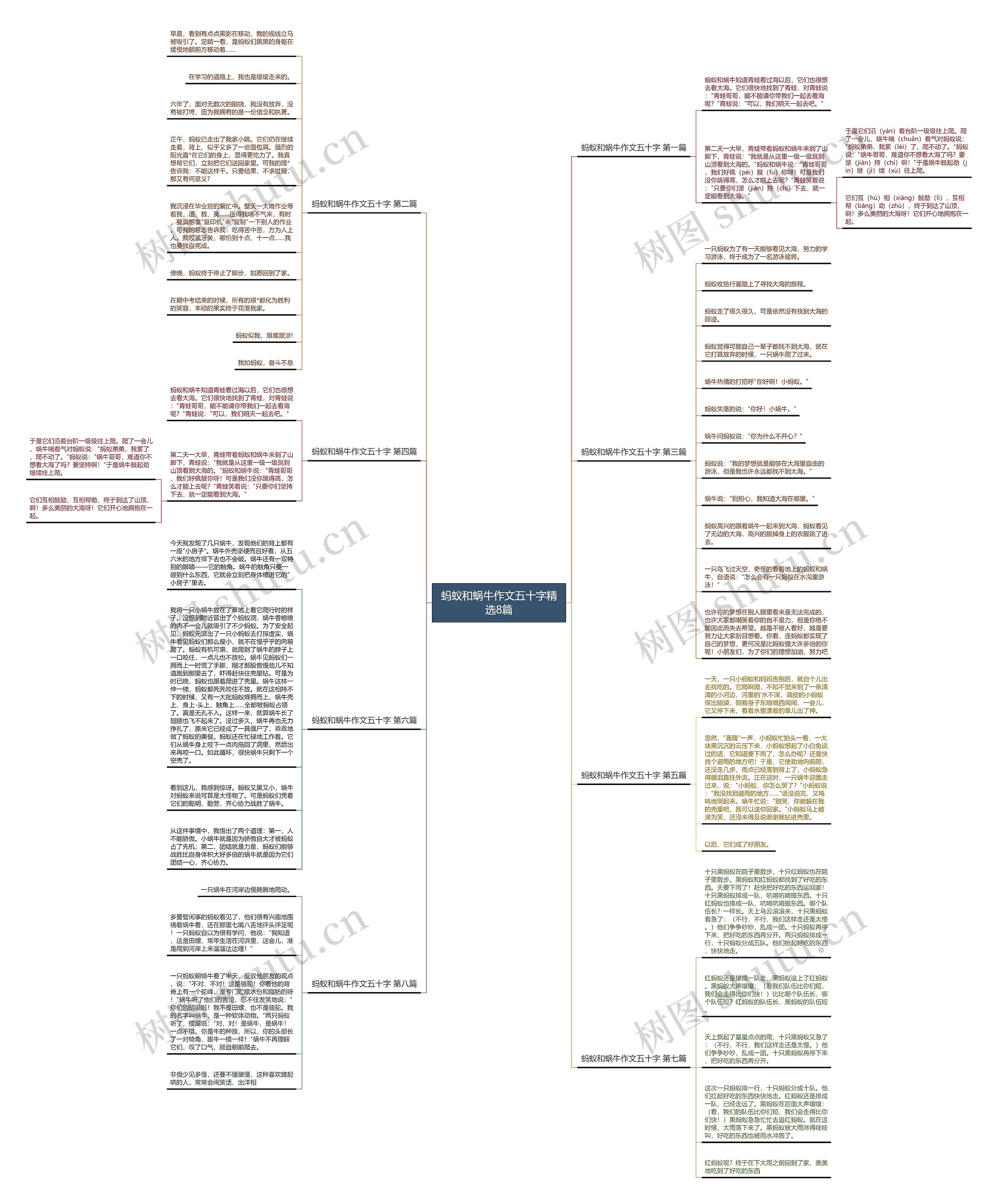 蚂蚁和蜗牛作文五十字精选8篇思维导图