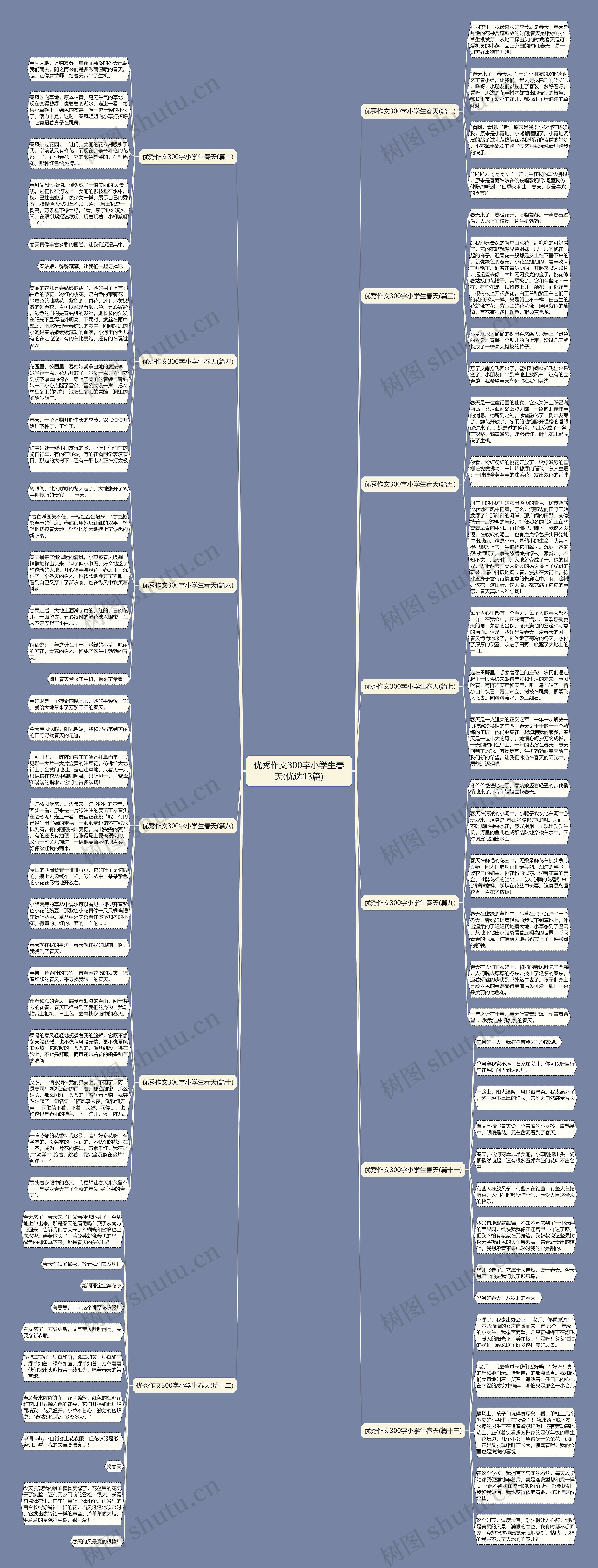 优秀作文300字小学生春天(优选13篇)思维导图