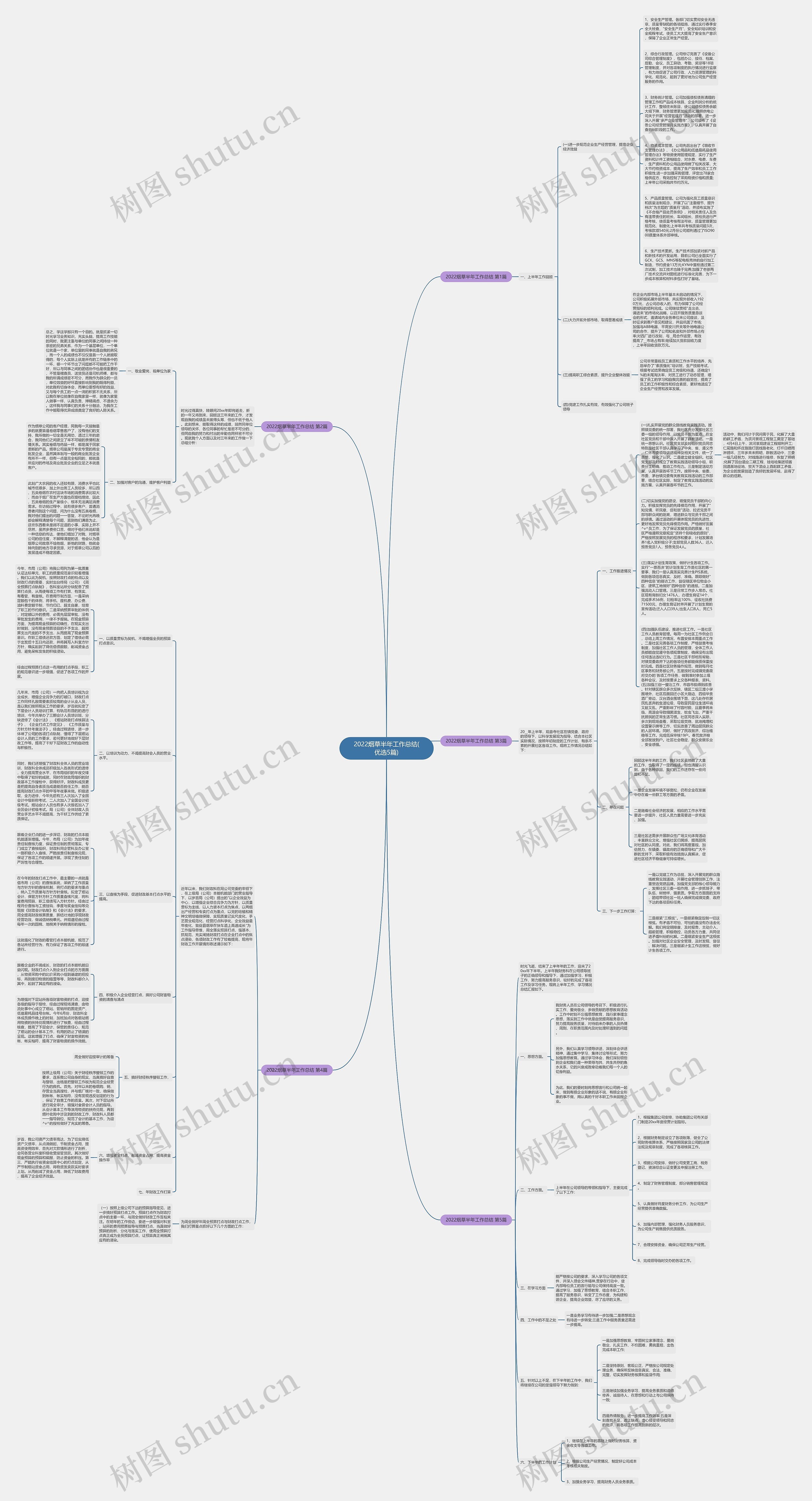 2022烟草半年工作总结(优选5篇)思维导图