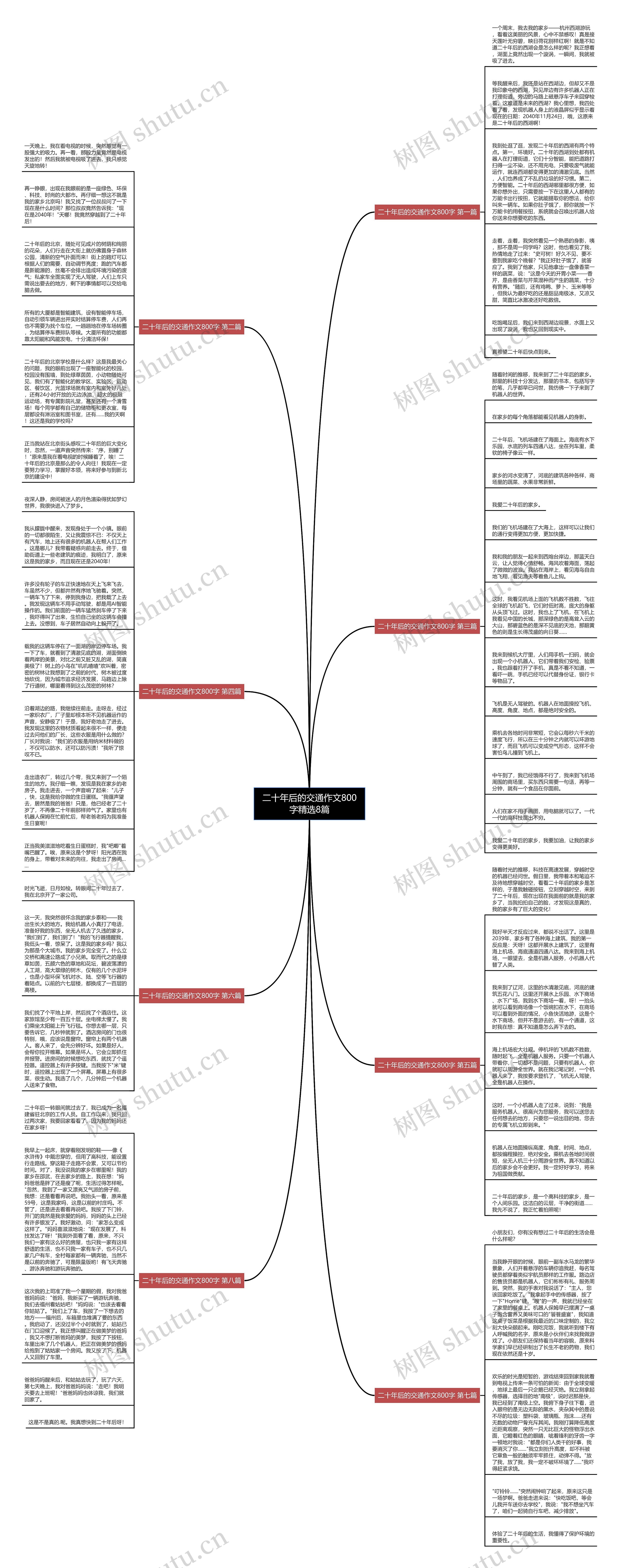 二十年后的交通作文800字精选8篇思维导图