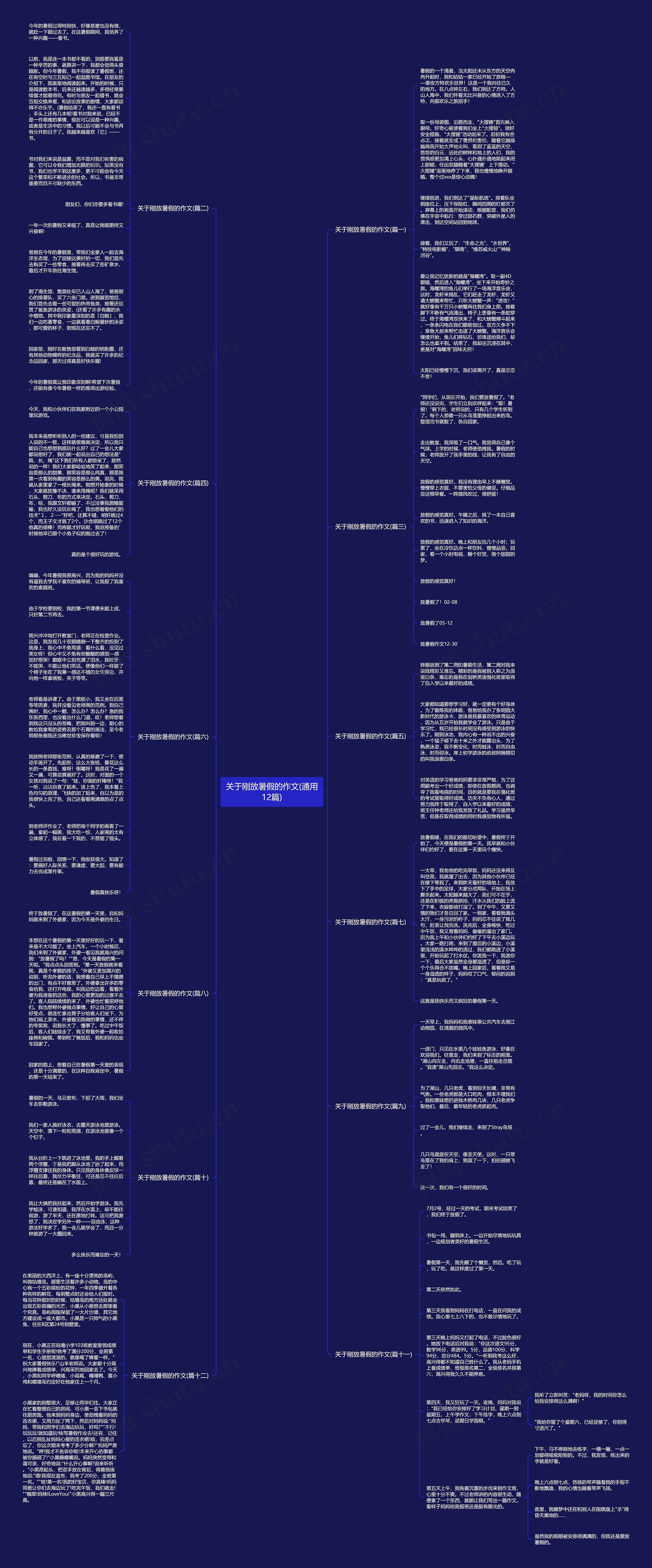 关于刚放暑假的作文(通用12篇)思维导图