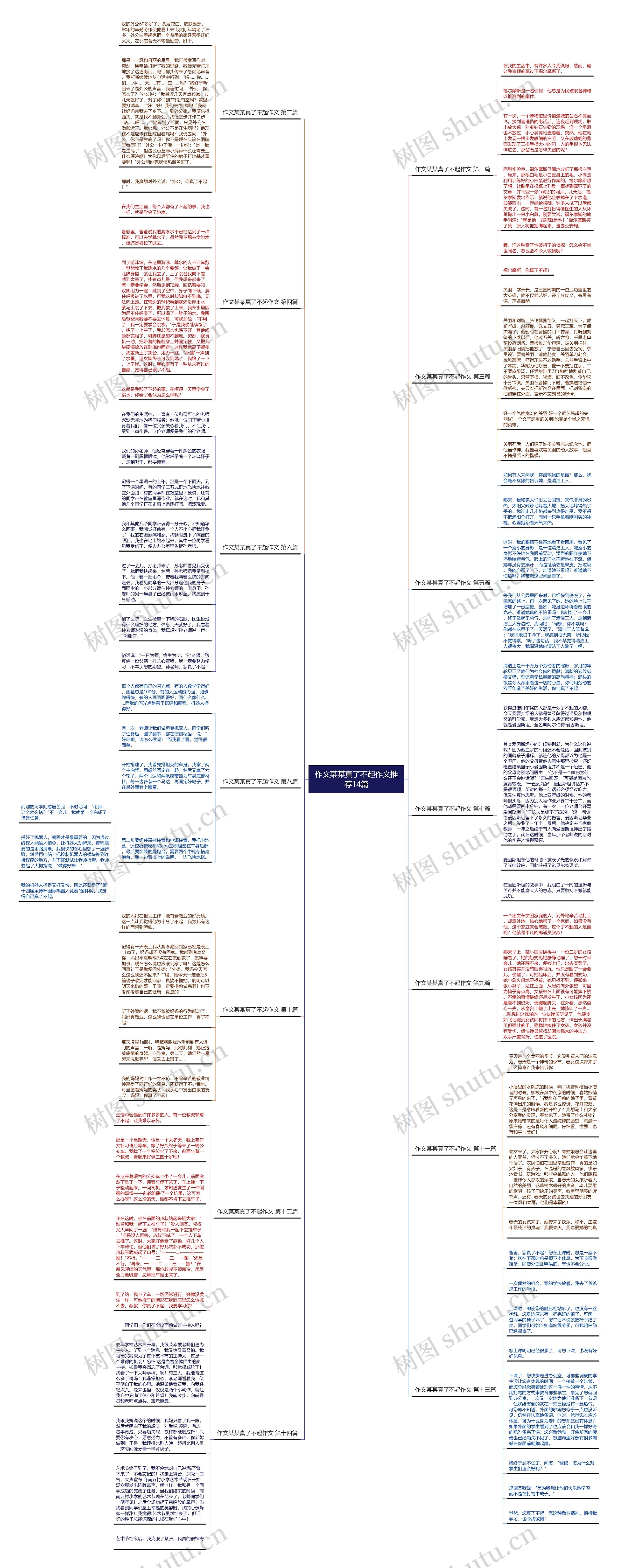 作文某某真了不起作文推荐14篇思维导图