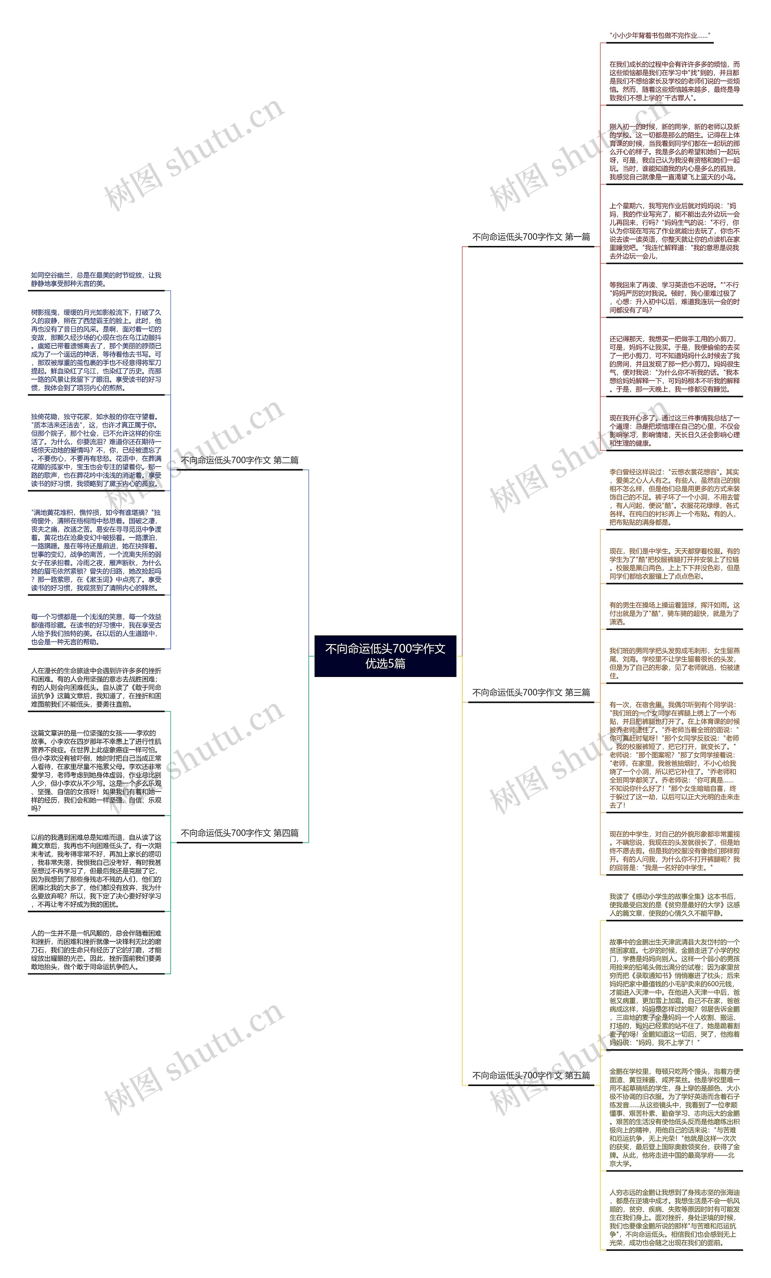 不向命运低头700字作文优选5篇思维导图