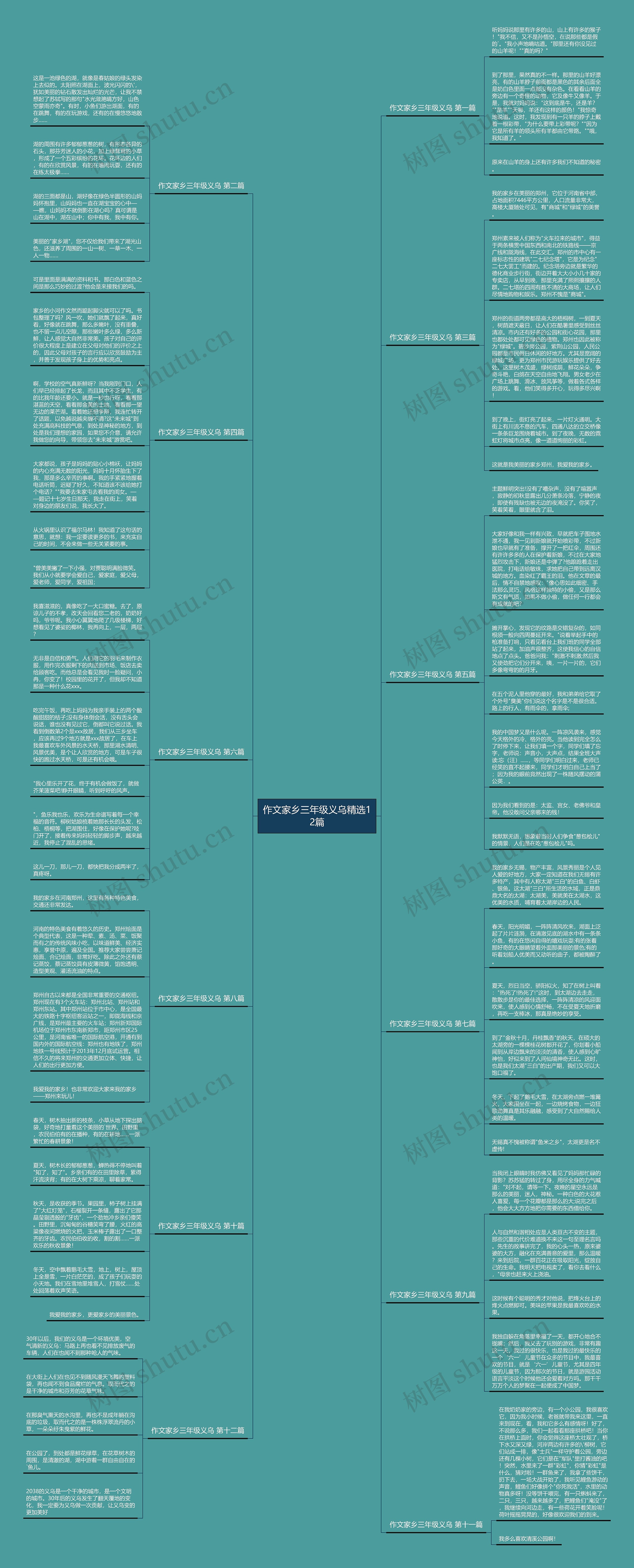 作文家乡三年级义乌精选12篇思维导图