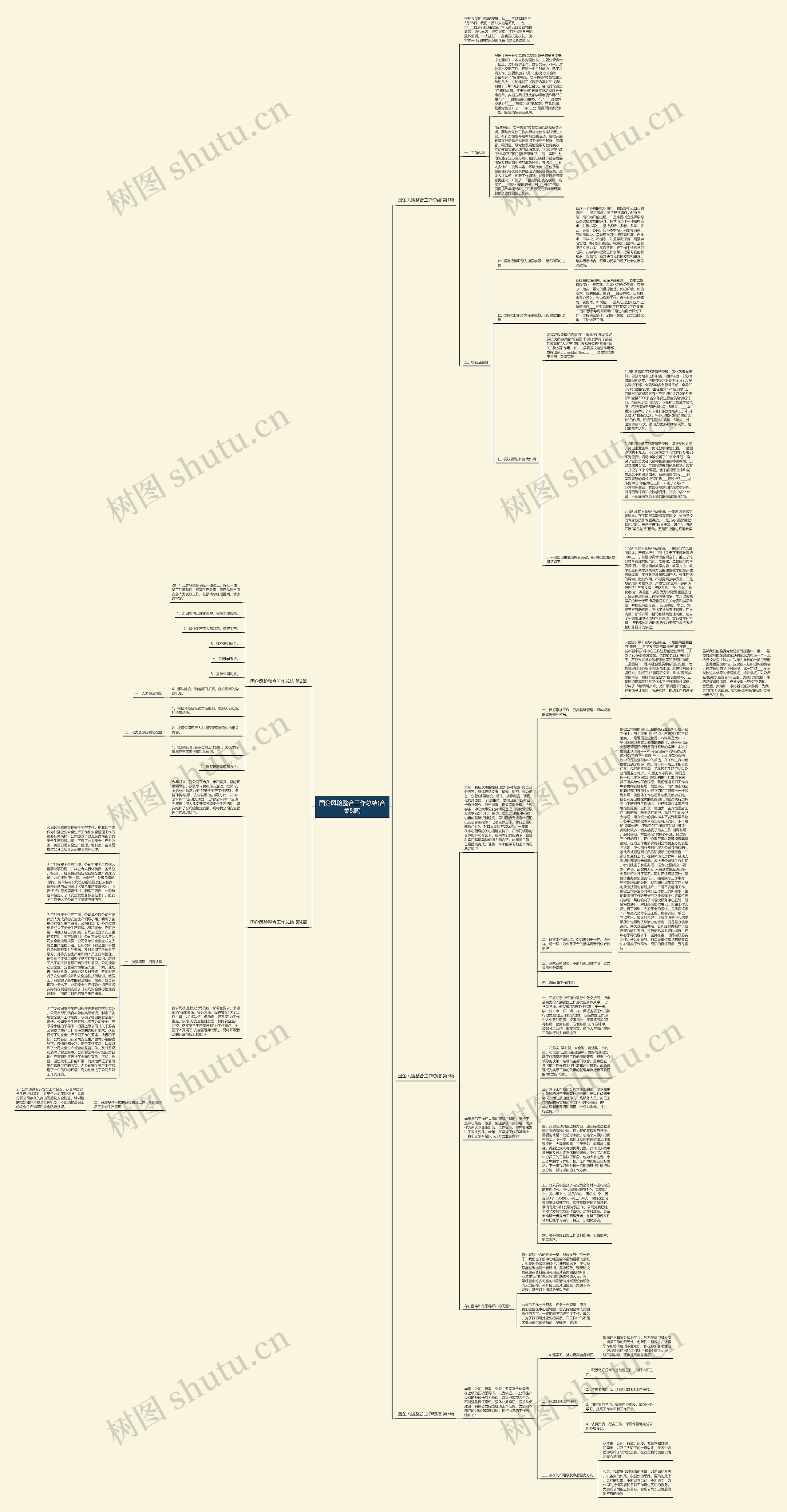 国企风险整合工作总结(合集5篇)思维导图
