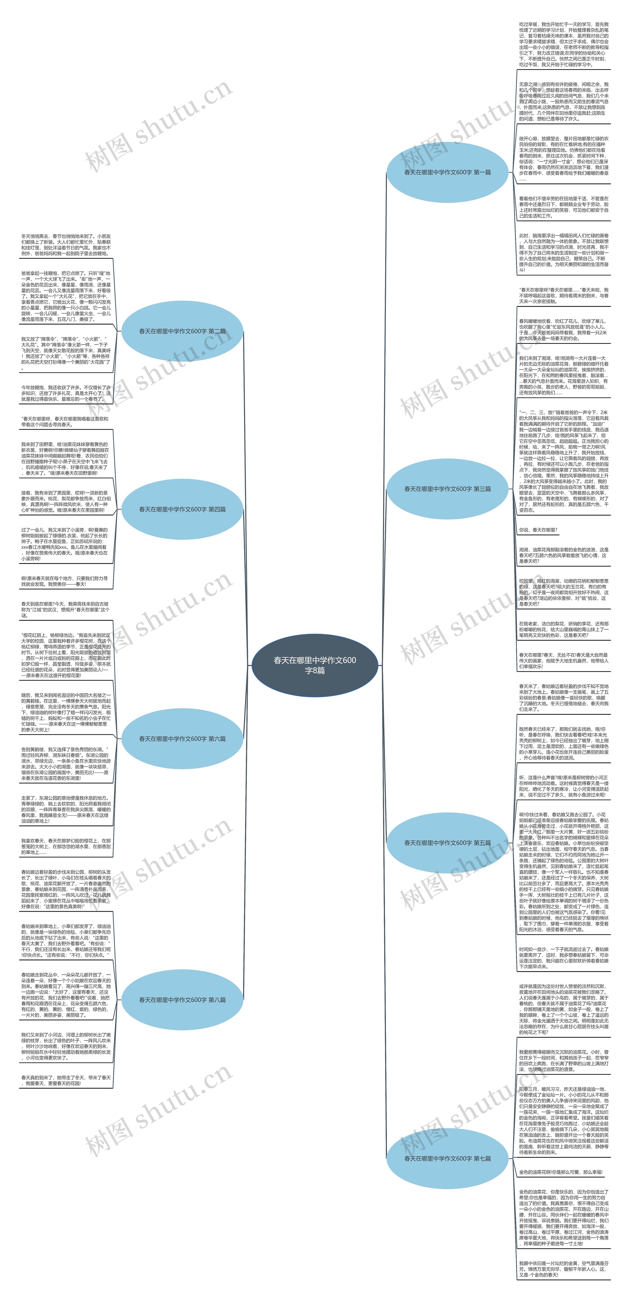 春天在哪里中学作文600字8篇思维导图