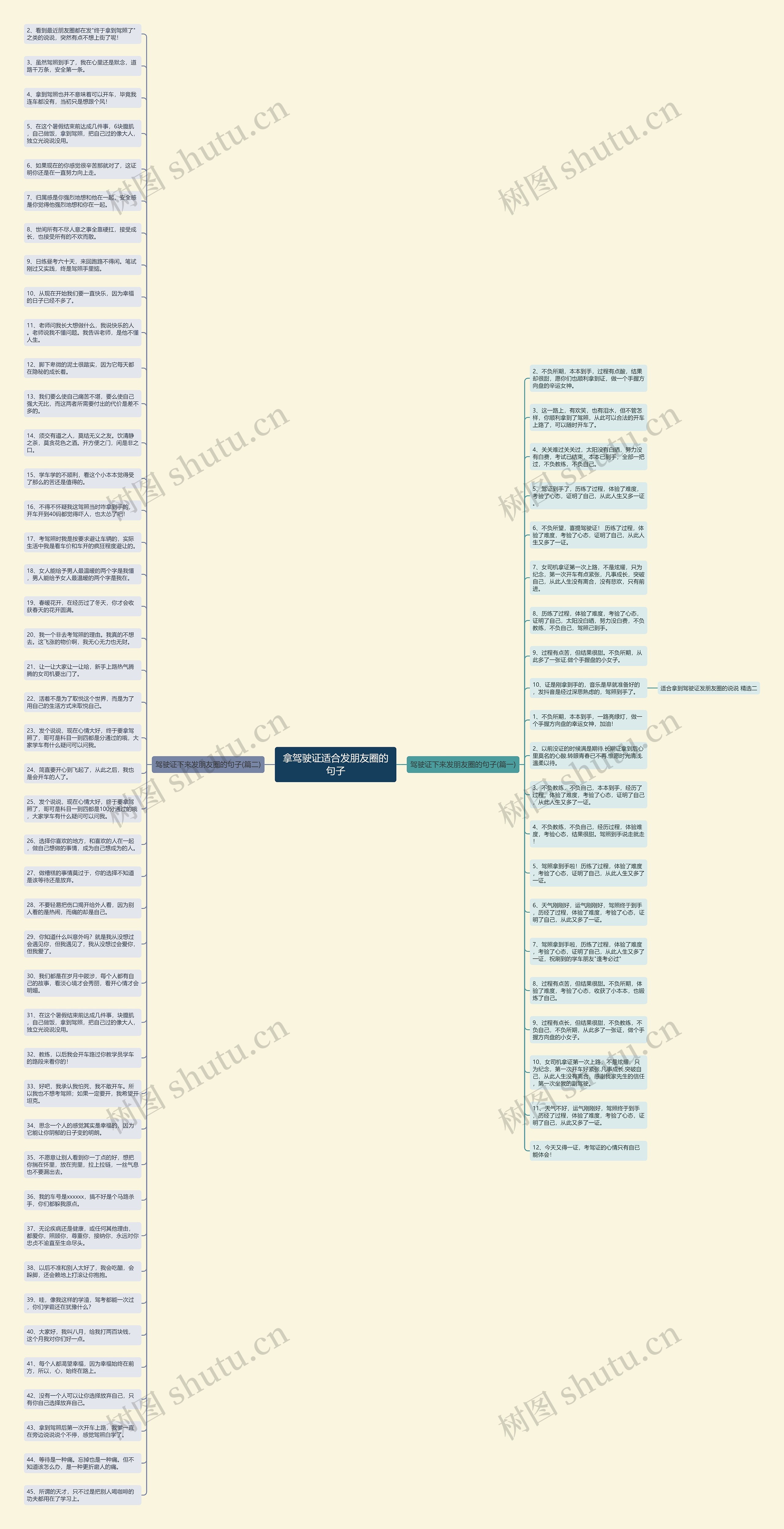 拿驾驶证适合发朋友圈的句子思维导图