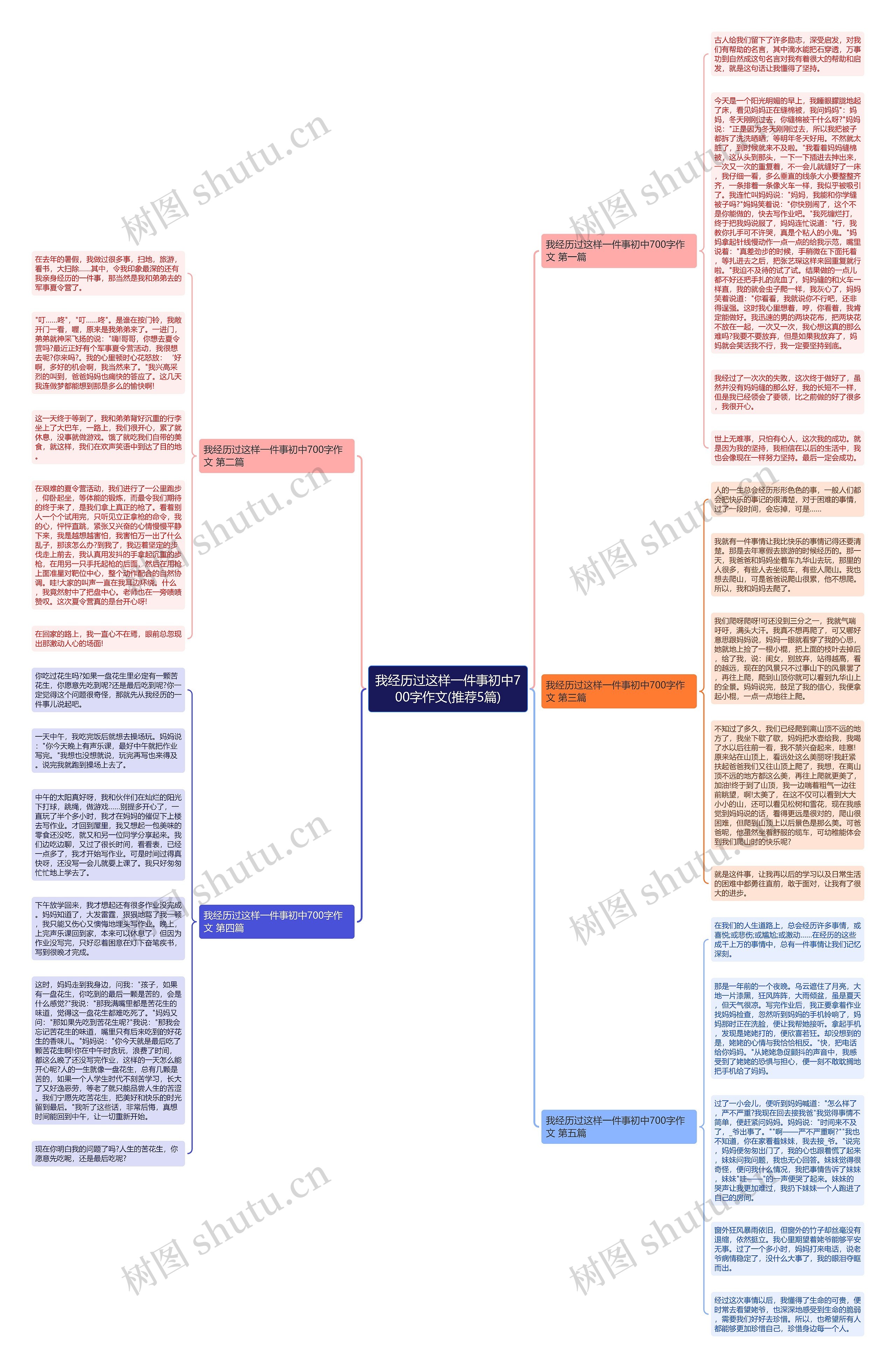 我经历过这样一件事初中700字作文(推荐5篇)思维导图