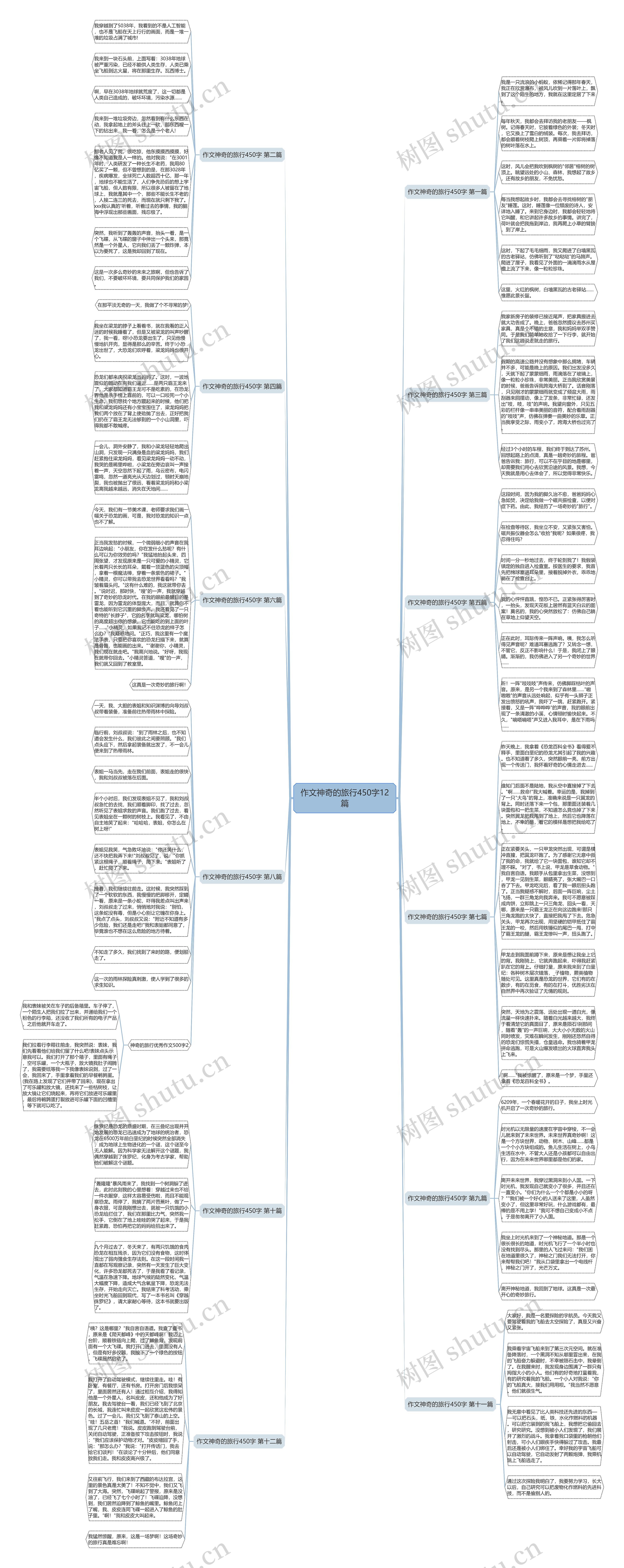 作文神奇的旅行450字12篇思维导图