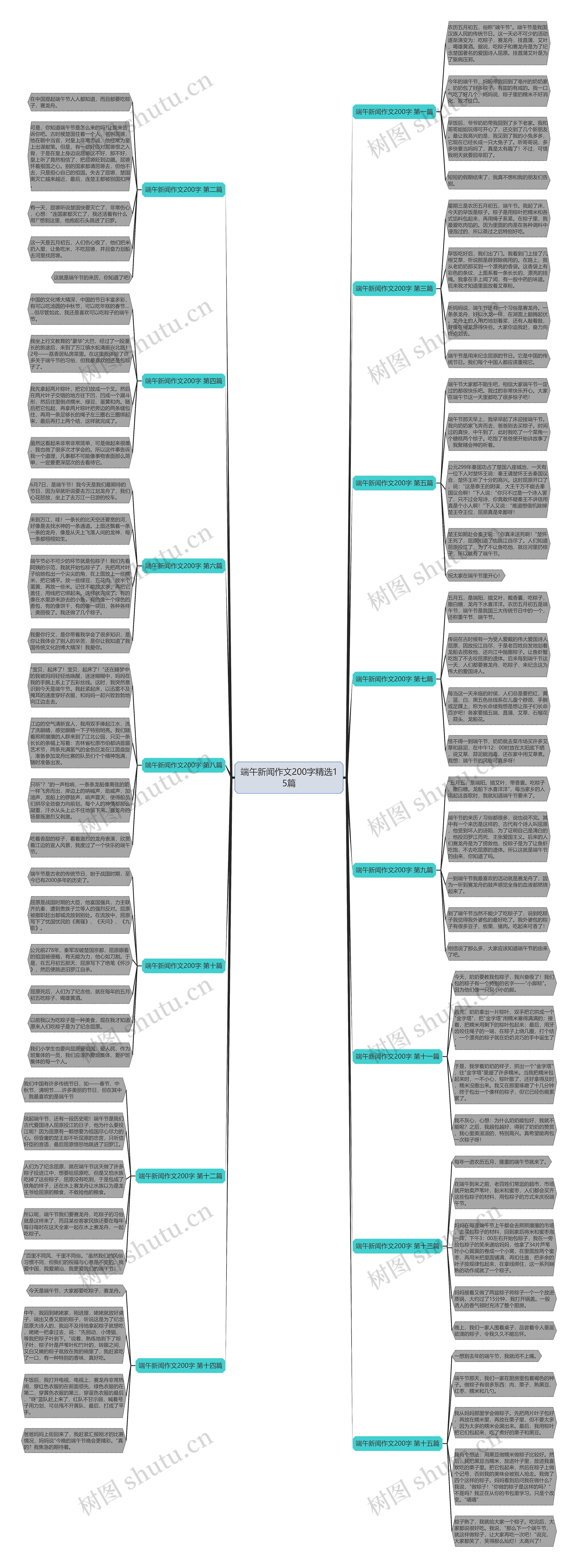 端午新闻作文200字精选15篇思维导图