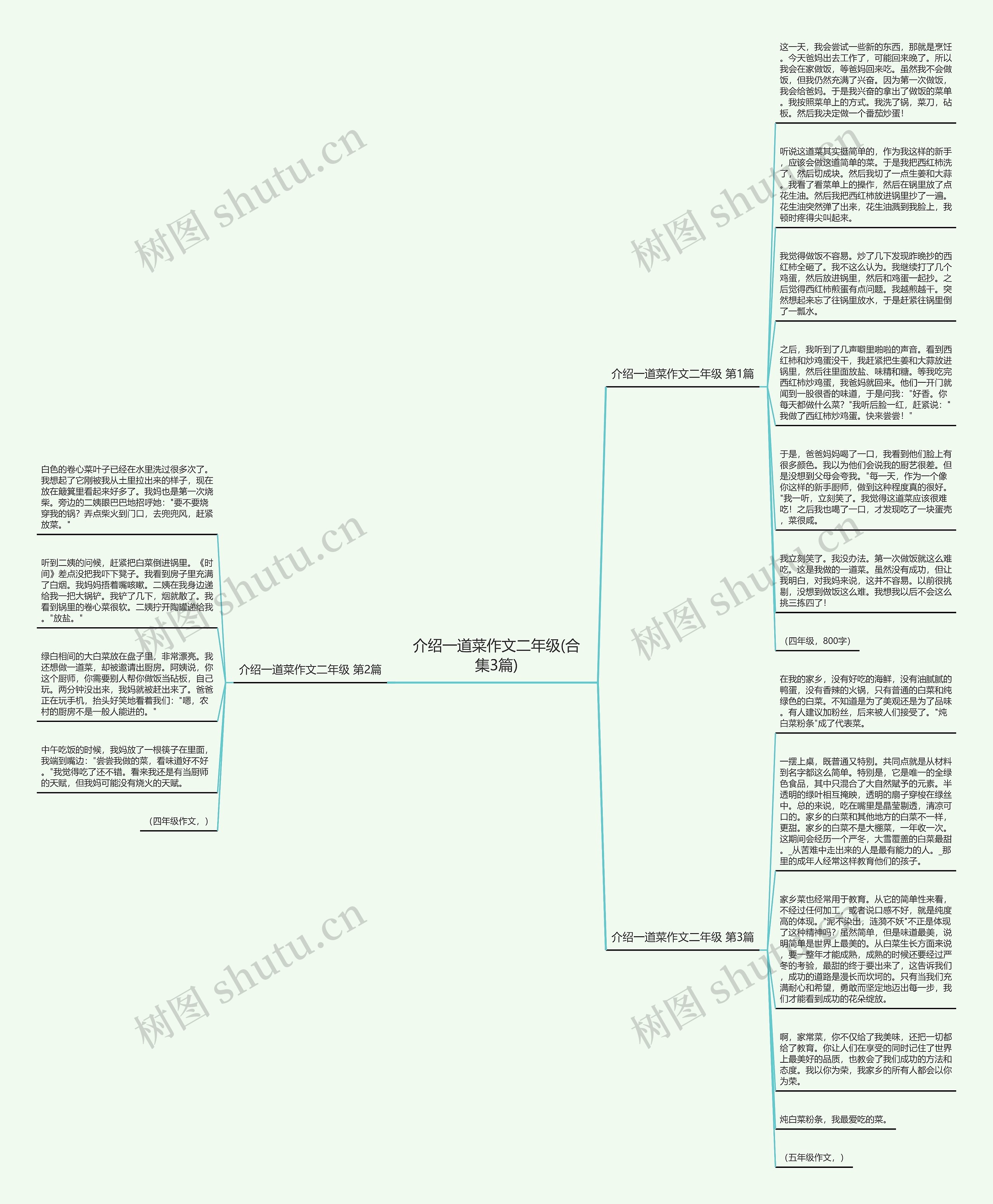 介绍一道菜作文二年级(合集3篇)思维导图