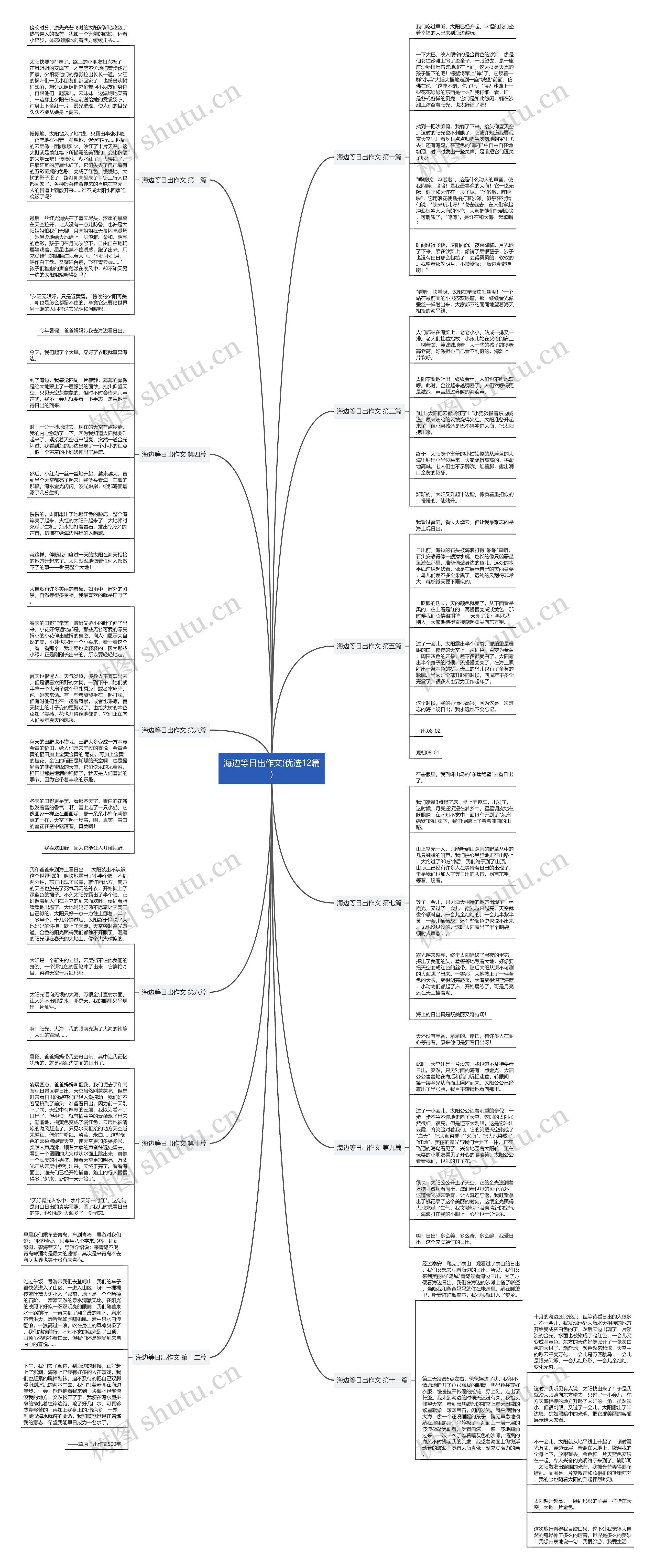 海边等日出作文(优选12篇)思维导图
