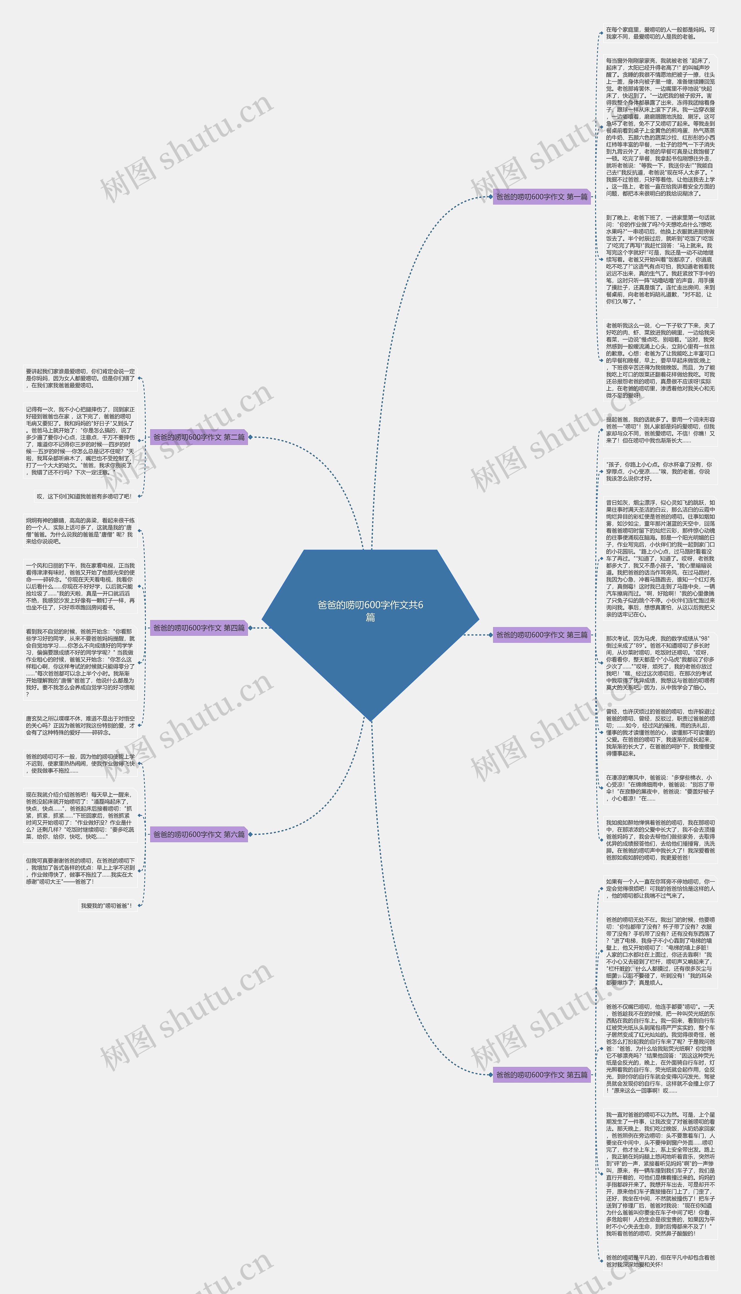 爸爸的唠叨600字作文共6篇思维导图