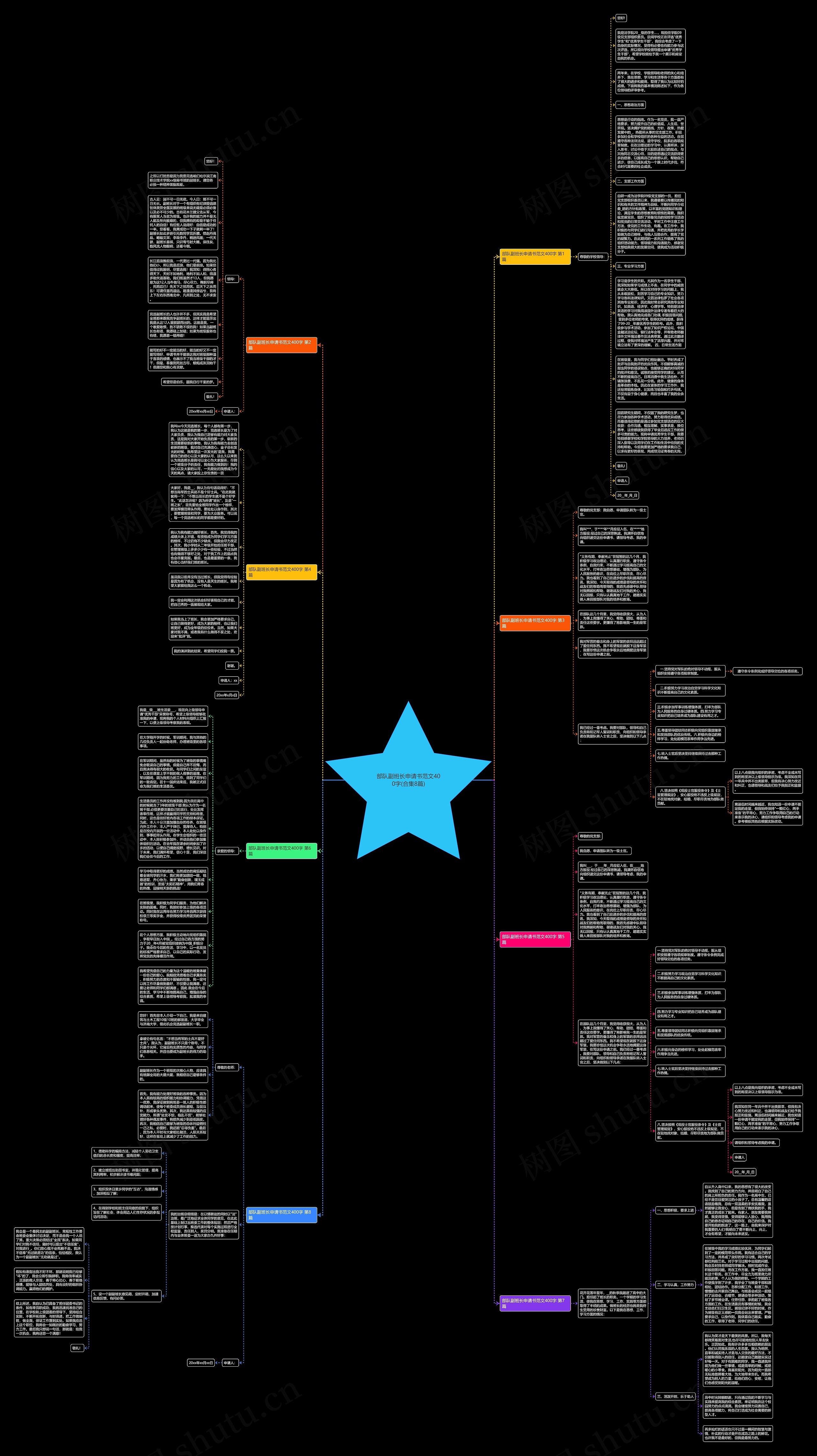 部队副班长申请书范文400字(合集8篇)思维导图
