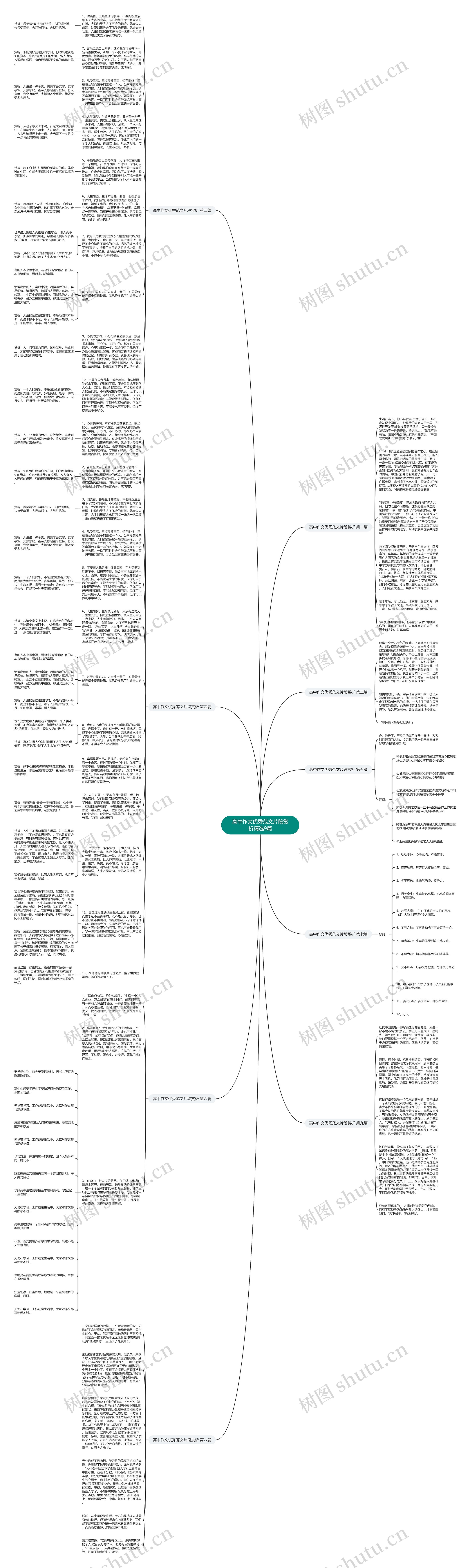 高中作文优秀范文片段赏析精选9篇思维导图
