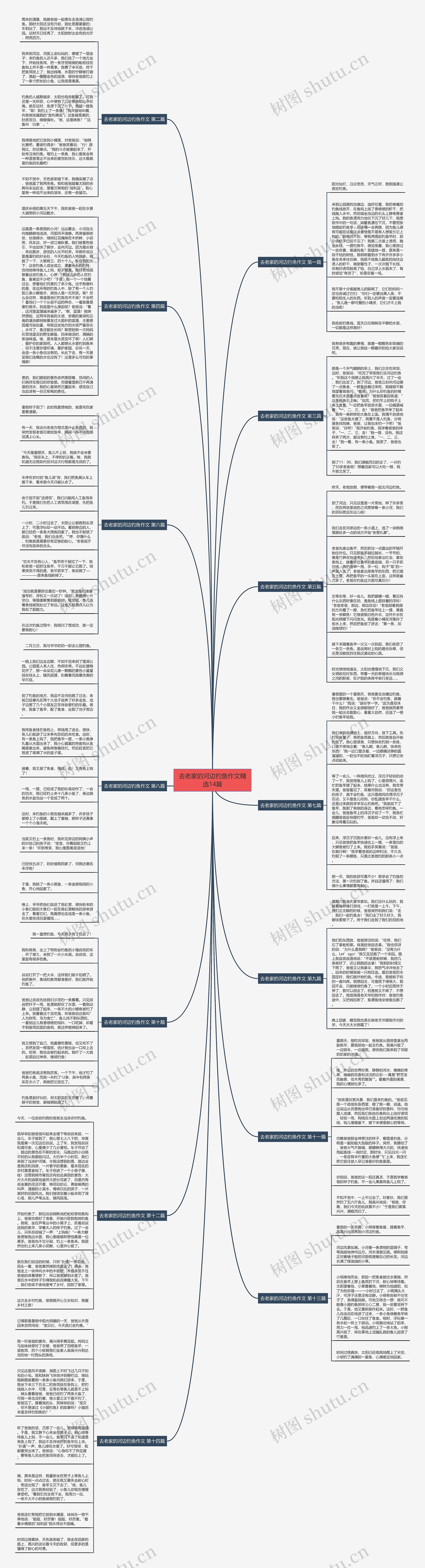 去老家的河边钓鱼作文精选14篇思维导图