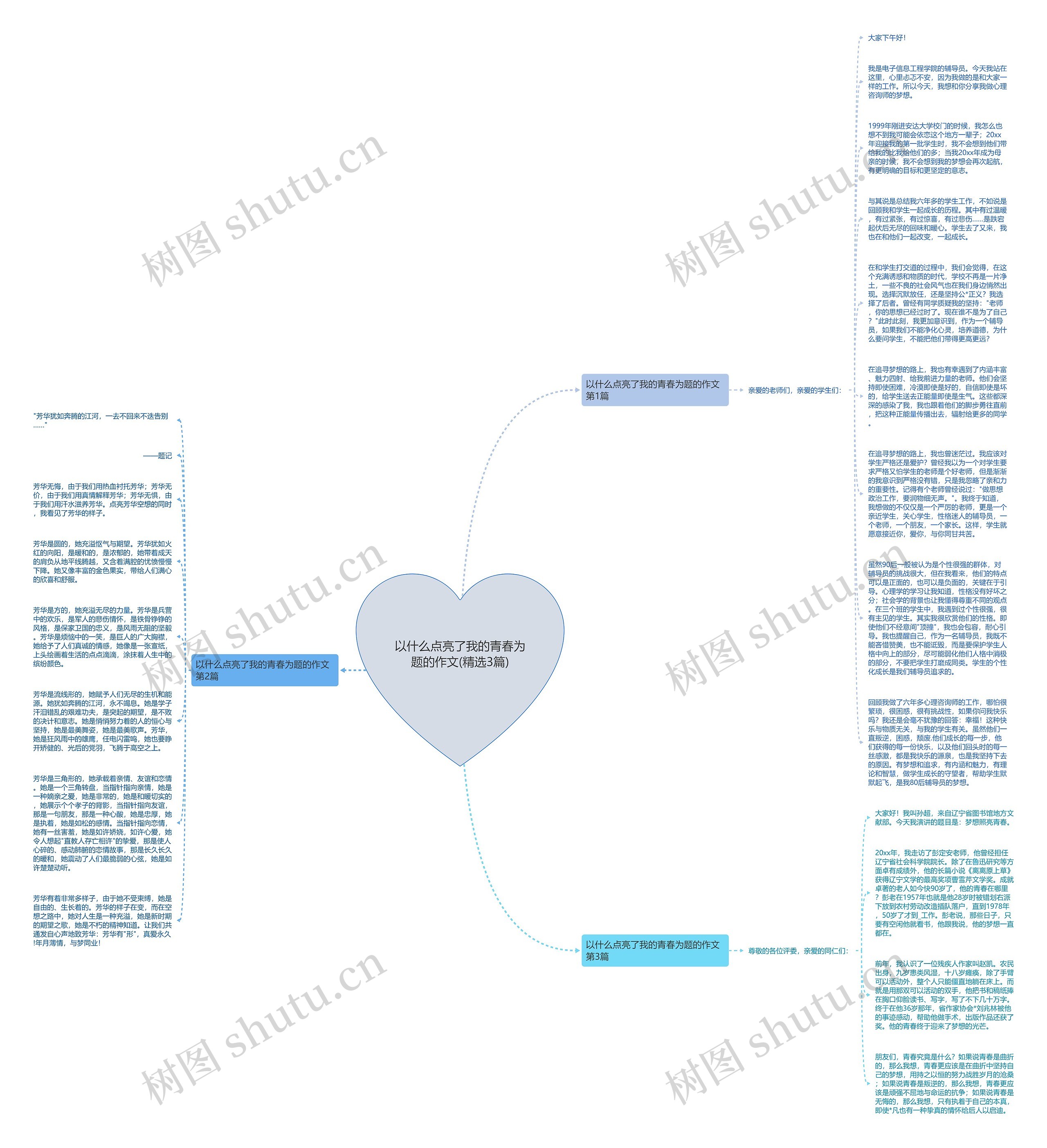 以什么点亮了我的青春为题的作文(精选3篇)思维导图