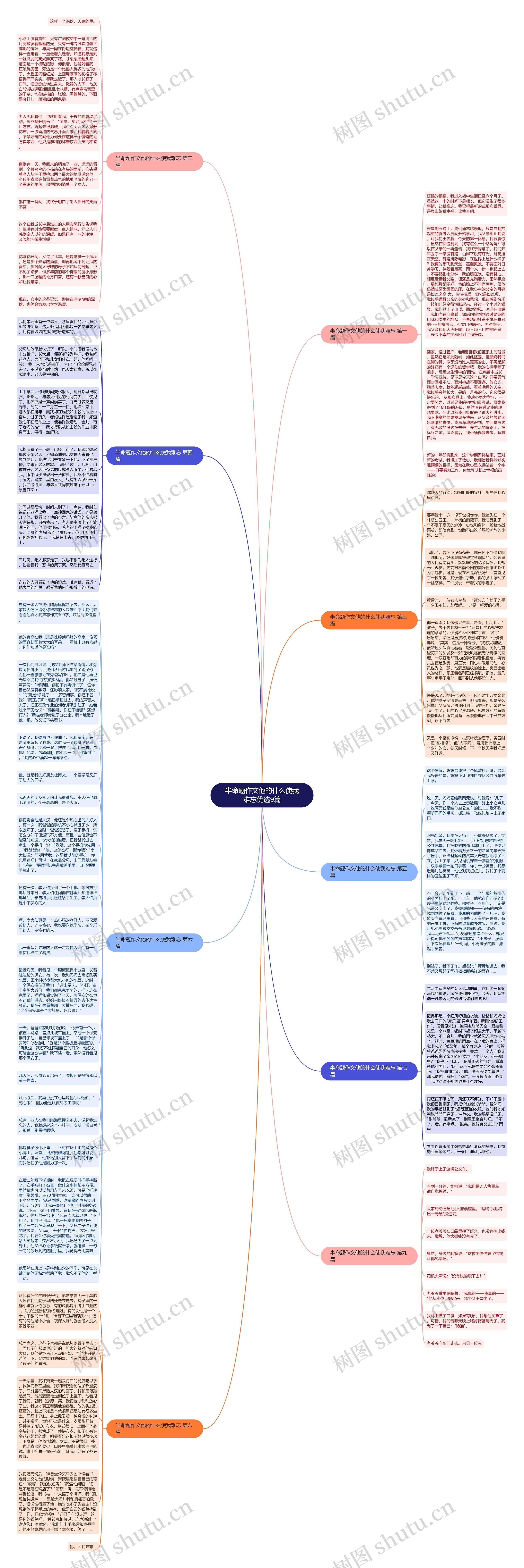 半命题作文他的什么使我难忘优选9篇思维导图