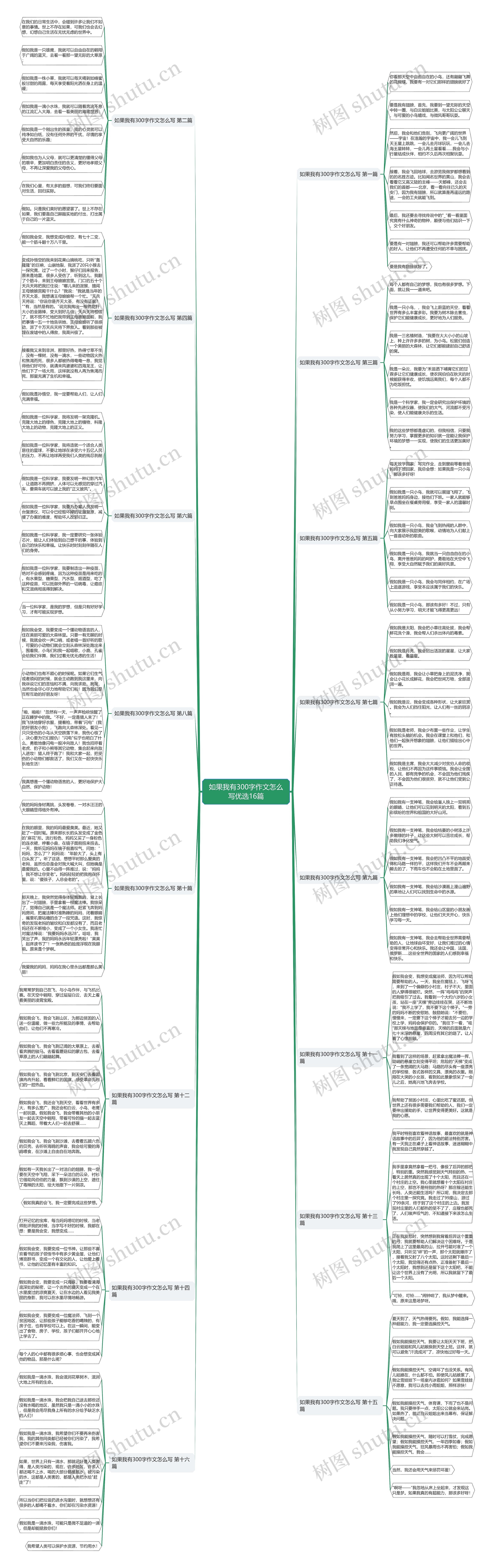 如果我有300字作文怎么写优选16篇思维导图