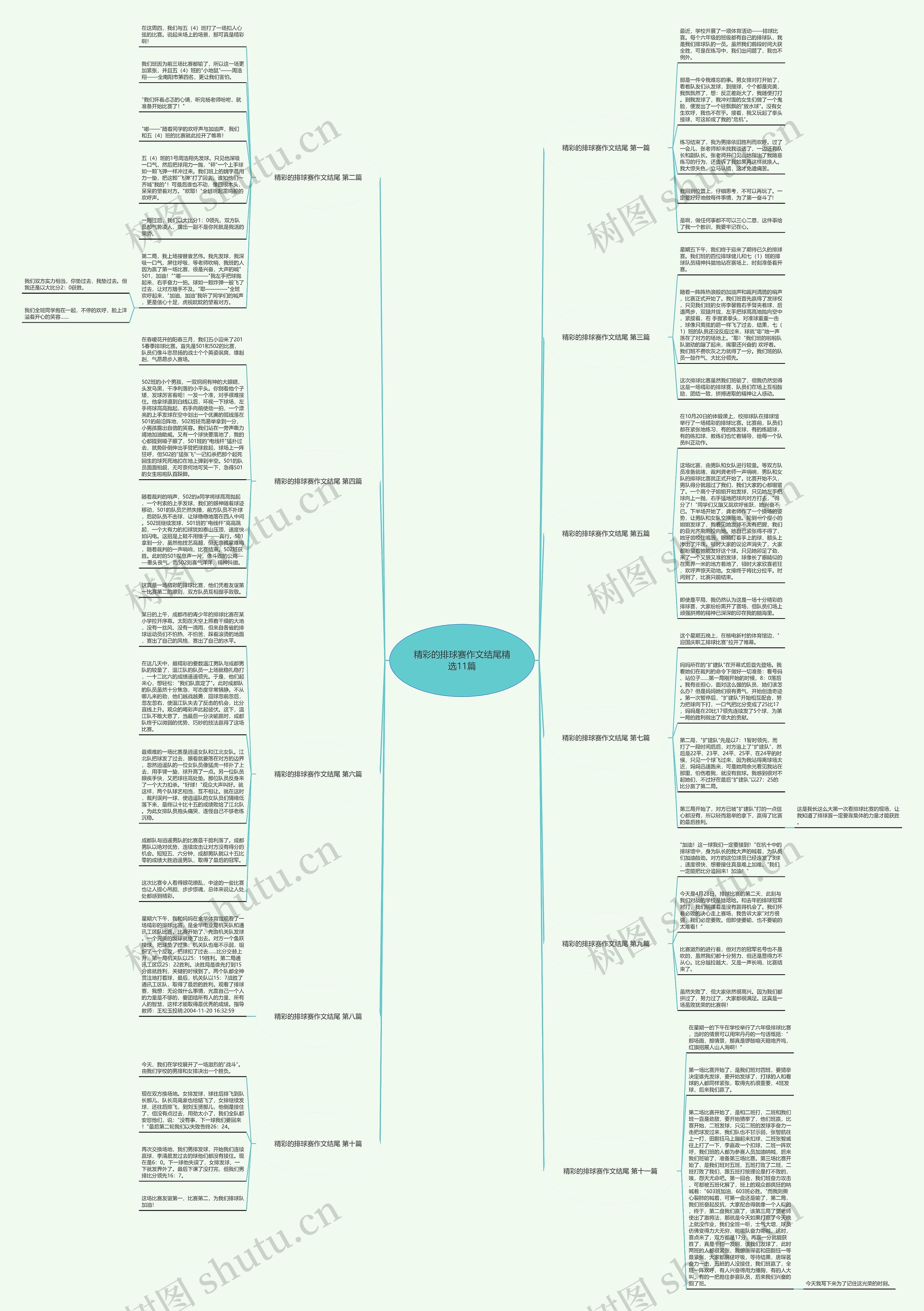精彩的排球赛作文结尾精选11篇思维导图