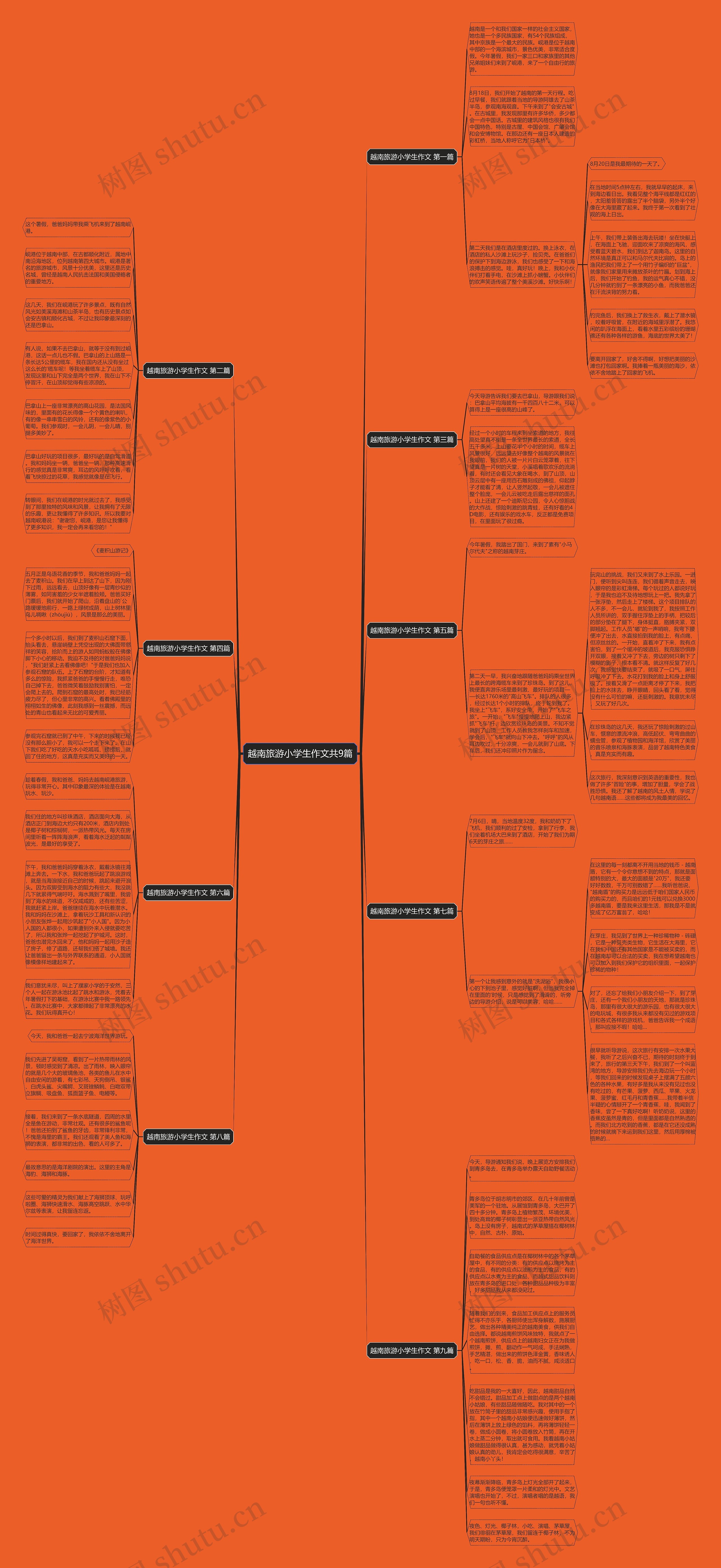 越南旅游小学生作文共9篇思维导图