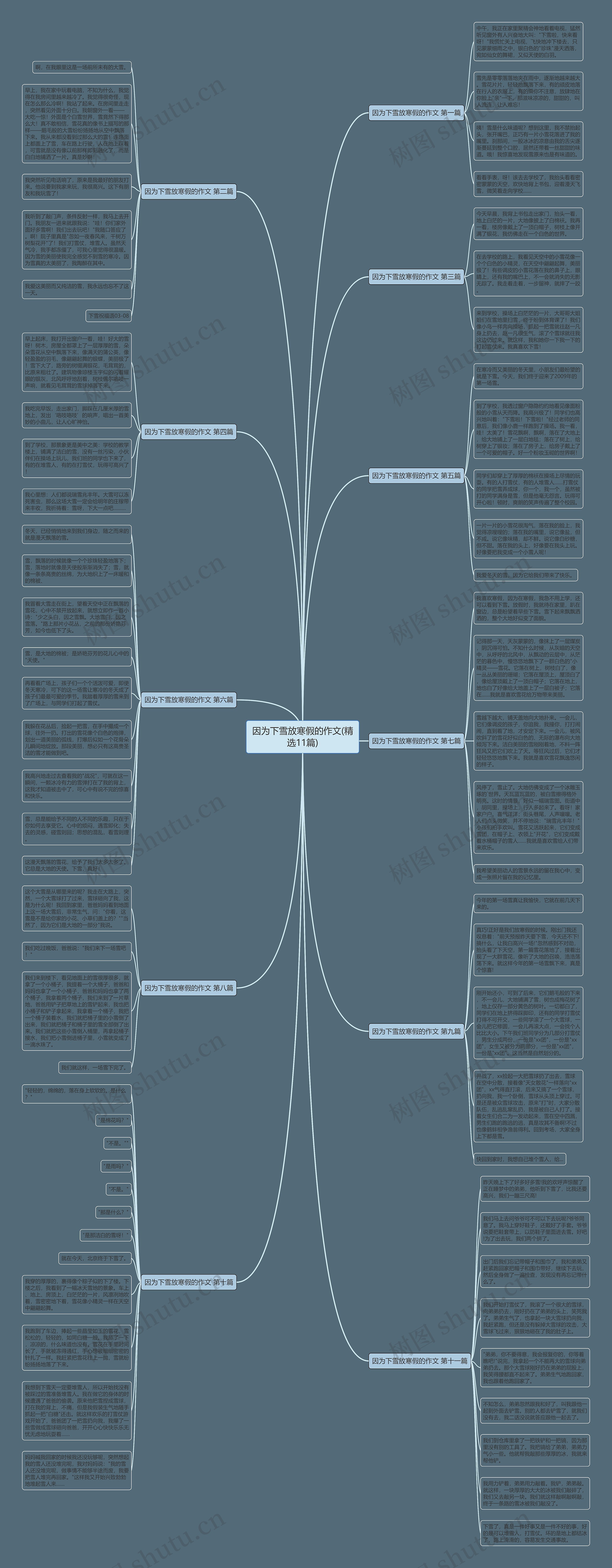 因为下雪放寒假的作文(精选11篇)思维导图